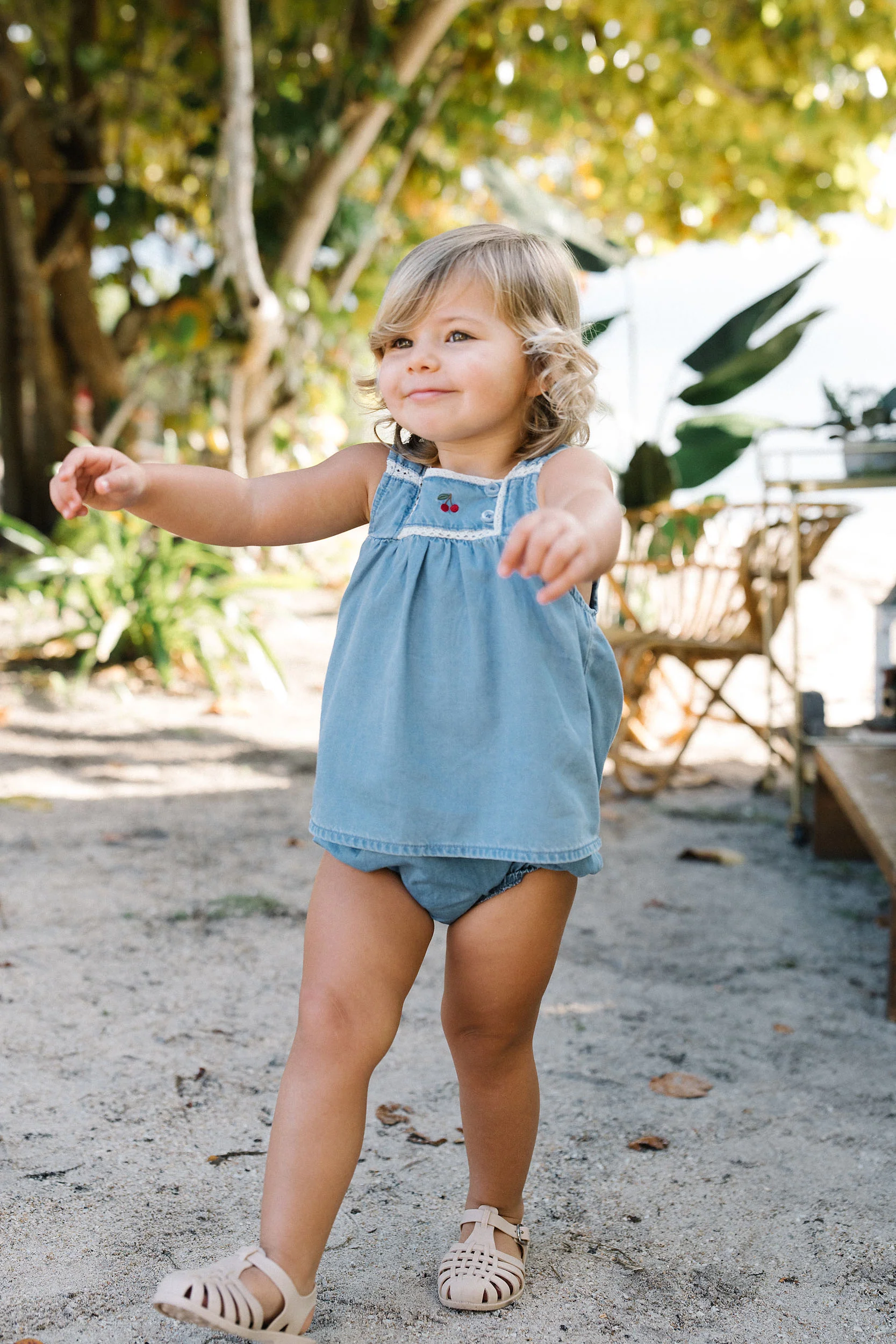 ANALOGIE BLUE TENCEL DENIM CAPSULE ROMPER [FINAL SALE] - Image 2