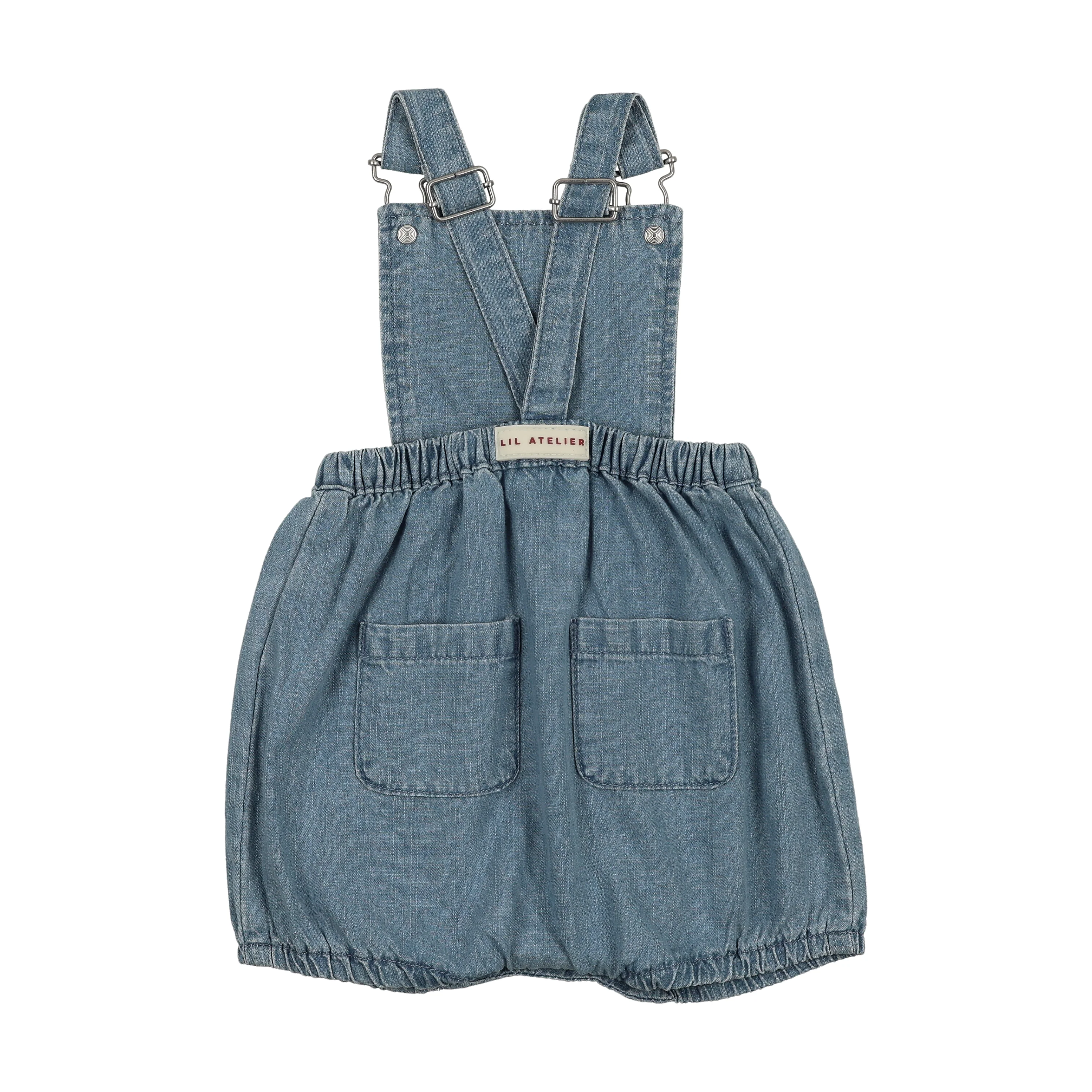 ANALOGIE MID BLUE WASH DENIM CITY GIRLS ROMPER [FINAL SALE] - Image 2