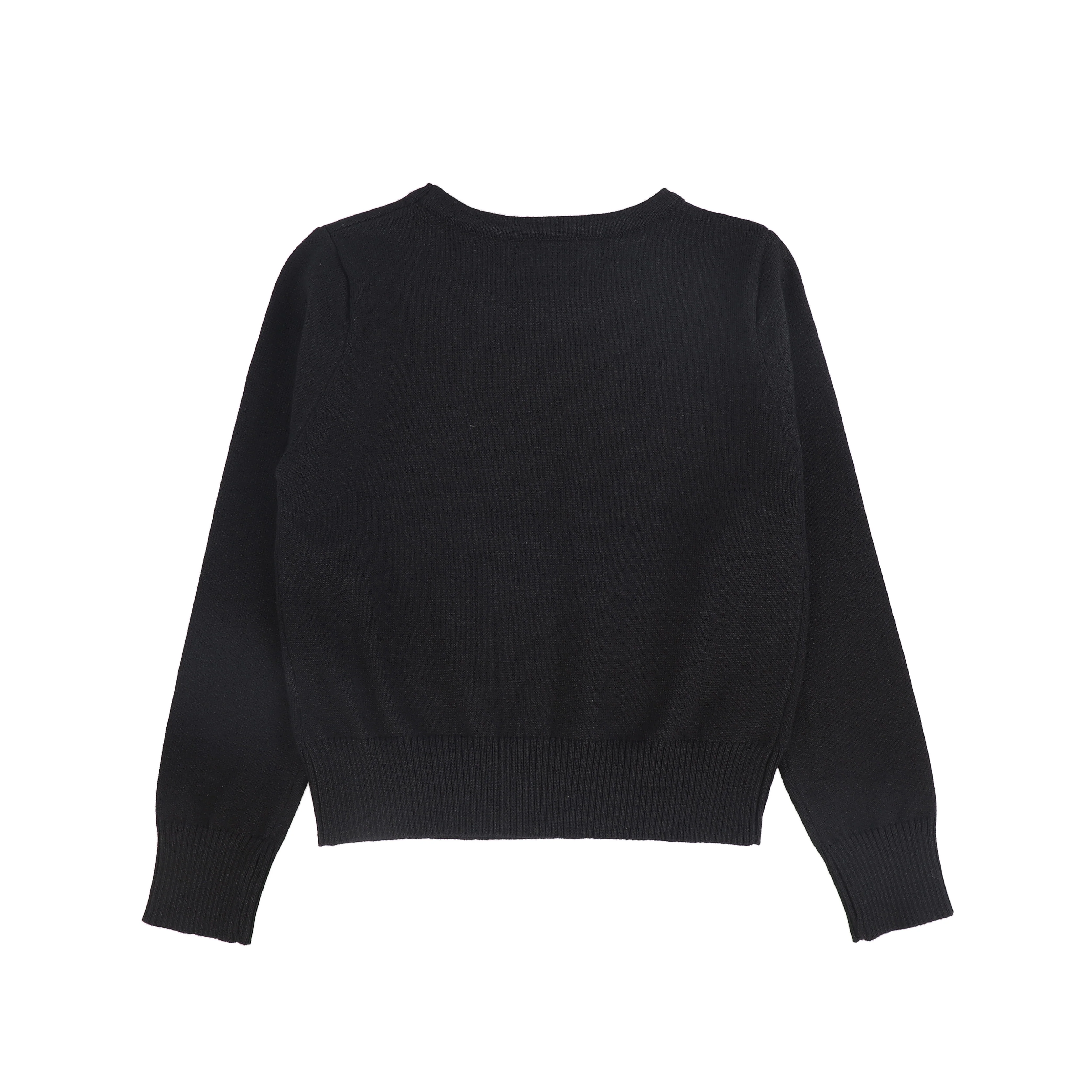 BACE COLLECTION BLACK LOGO EMBROIDERED CREWNECK SWEATER [FINAL SALE] - Image 2