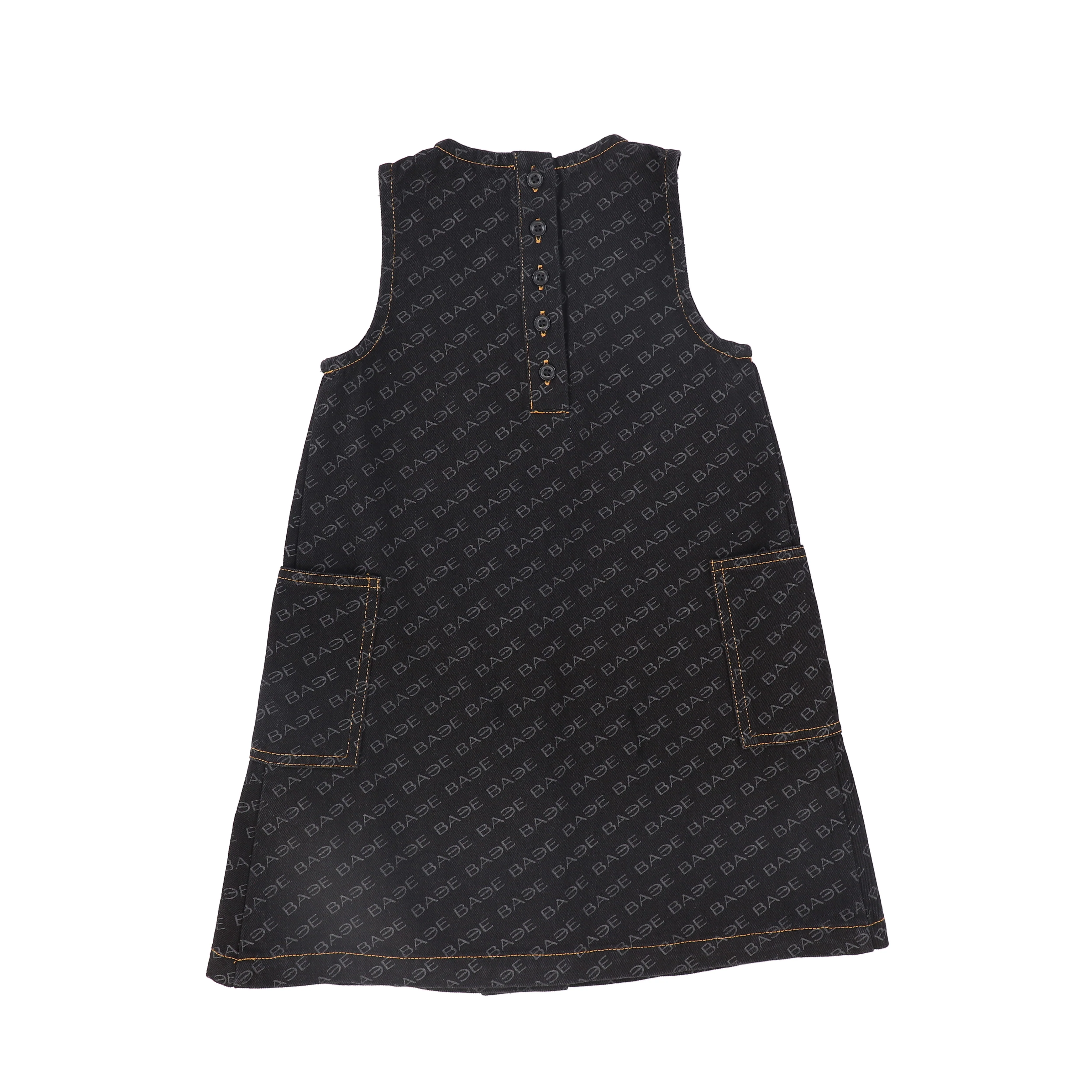 BACE COLLECTION BLACK PRINTED DENIM JUMPER [FINAL SALE] - Image 2
