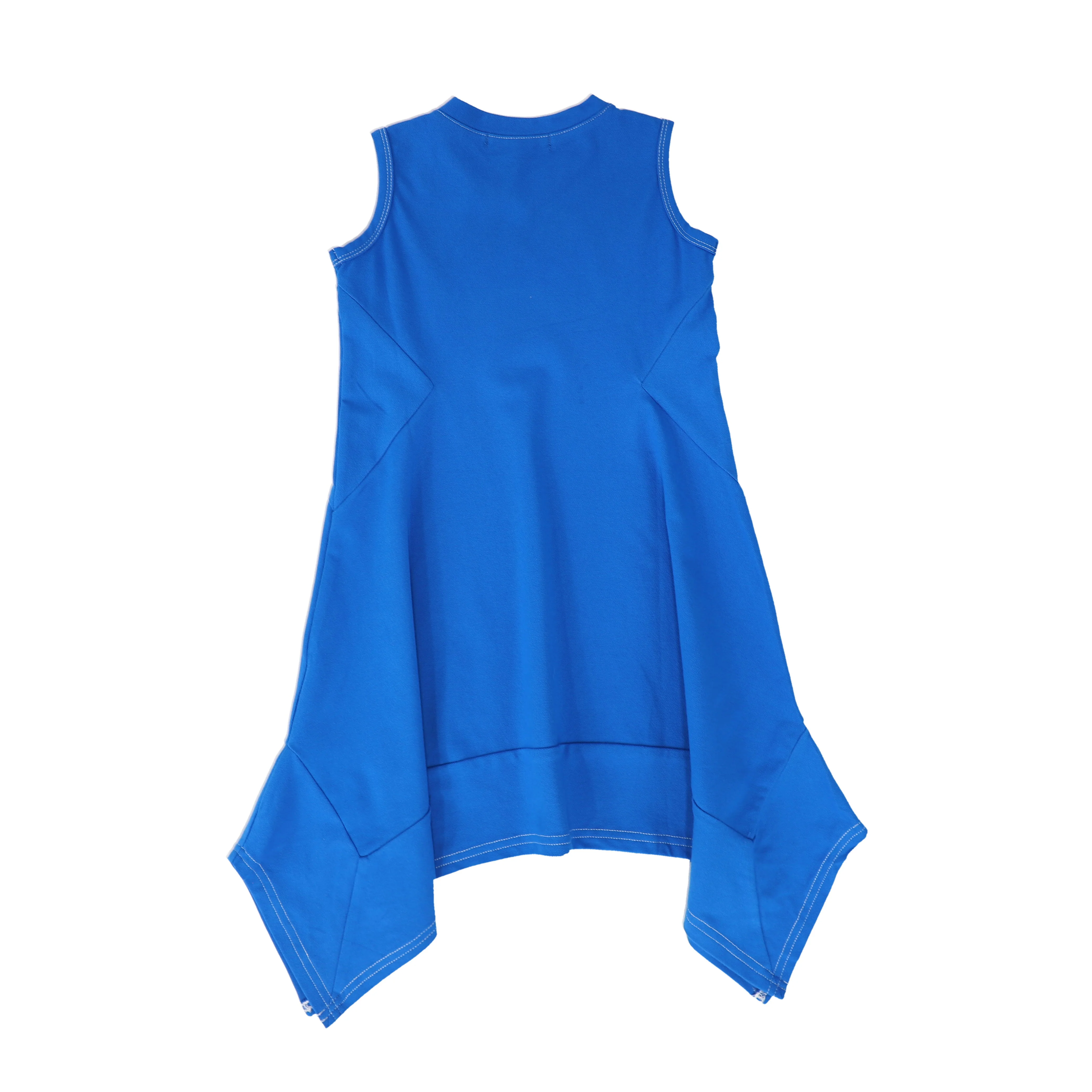 BACE COLLECTION BLUE PIQUE ASYMMETRICAL JUMPER [FINAL SALE] - Image 2