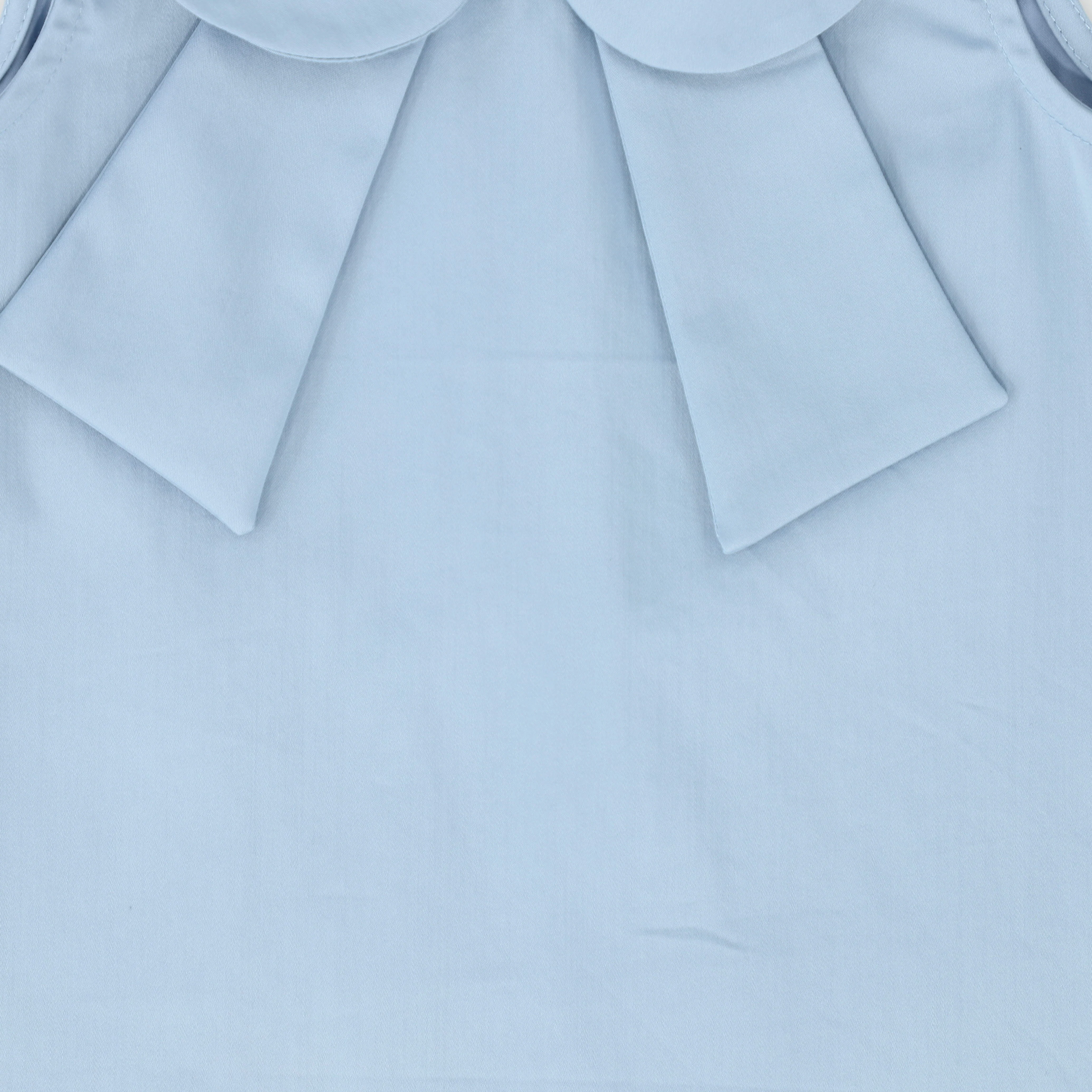 BACE COLLECTION BLUE POPLIN PETER PAN BLOUSE [FINAL SALE] - Image 3