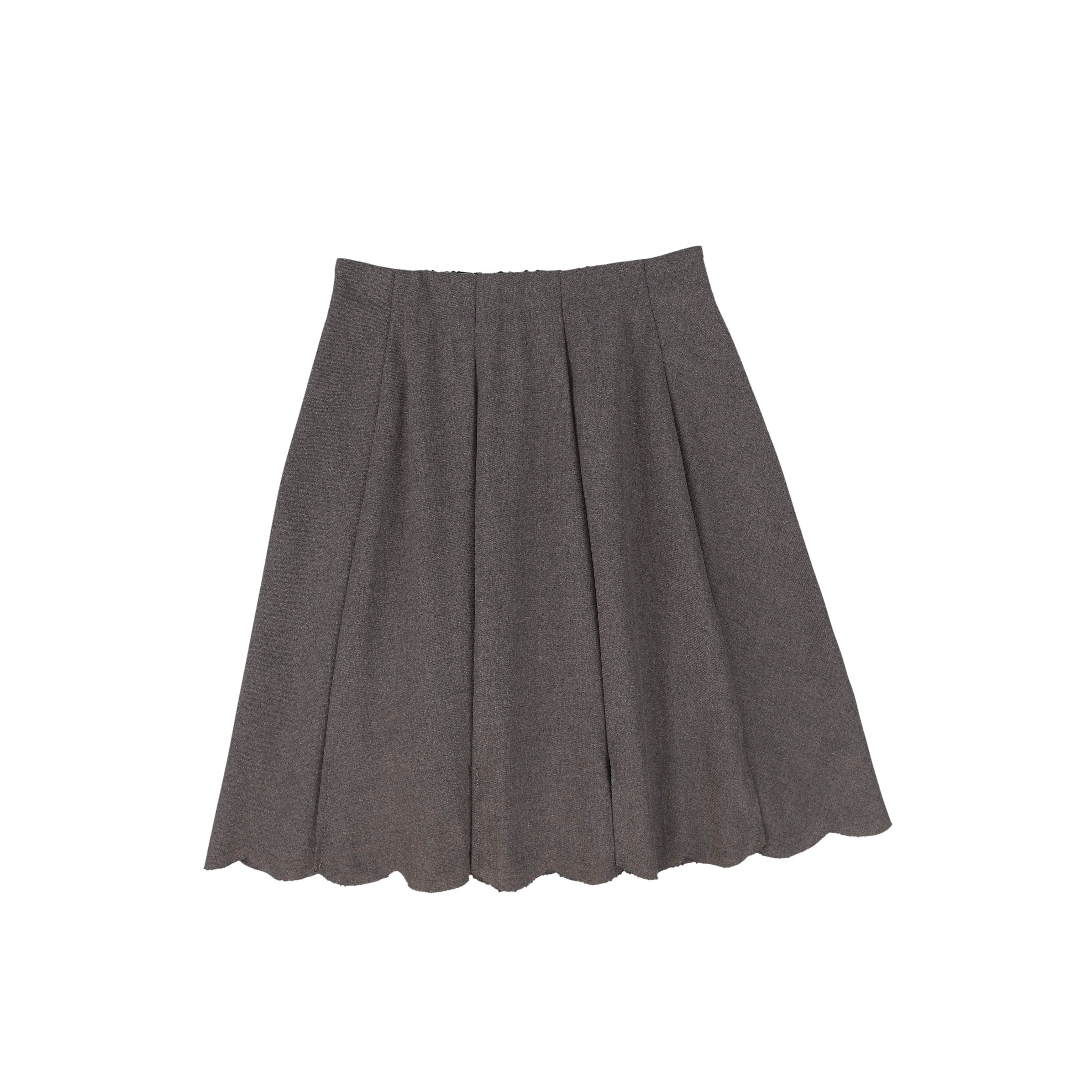 Bace Collection Charcoal Wool Scallop Pleated Skirt [FINAL SALE] - Image 2