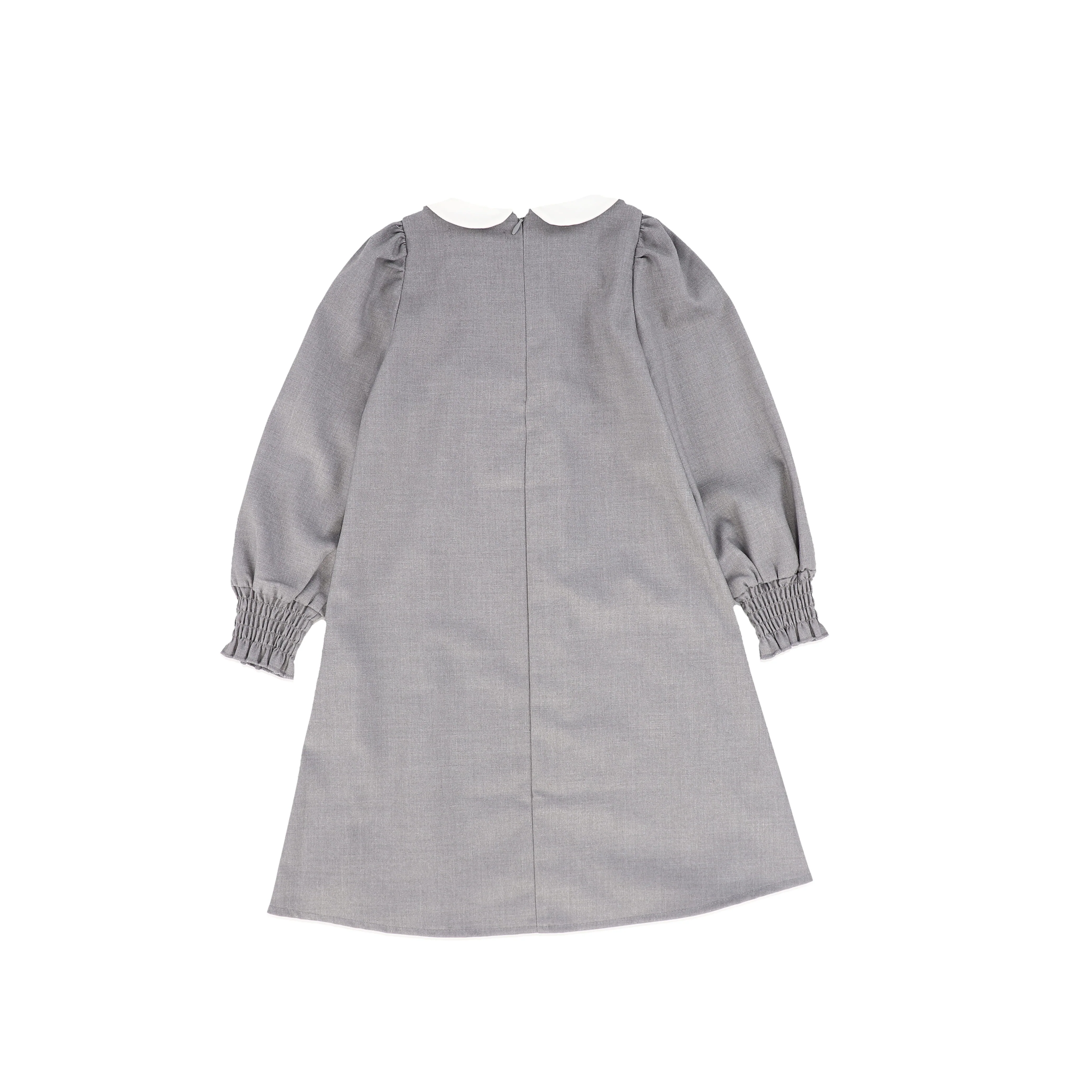 BACE COLLECTION GREY FRONT PLEAT PETER PAN COLLAR DRESS [FINAL SALE] - Image 2