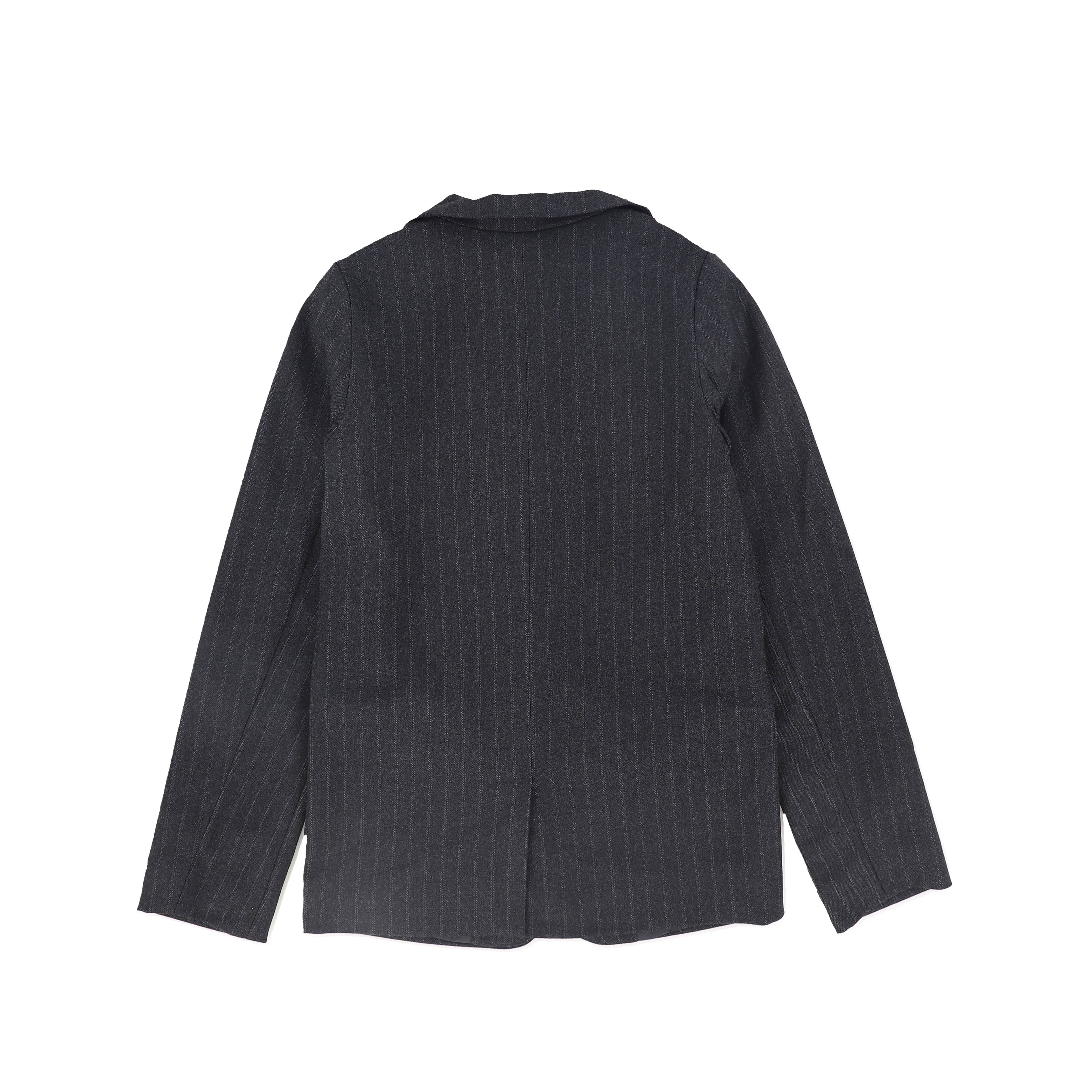 BACE COLLECTION GREY STRIPED POCKET BLAZER [FINAL SALE] - Image 2