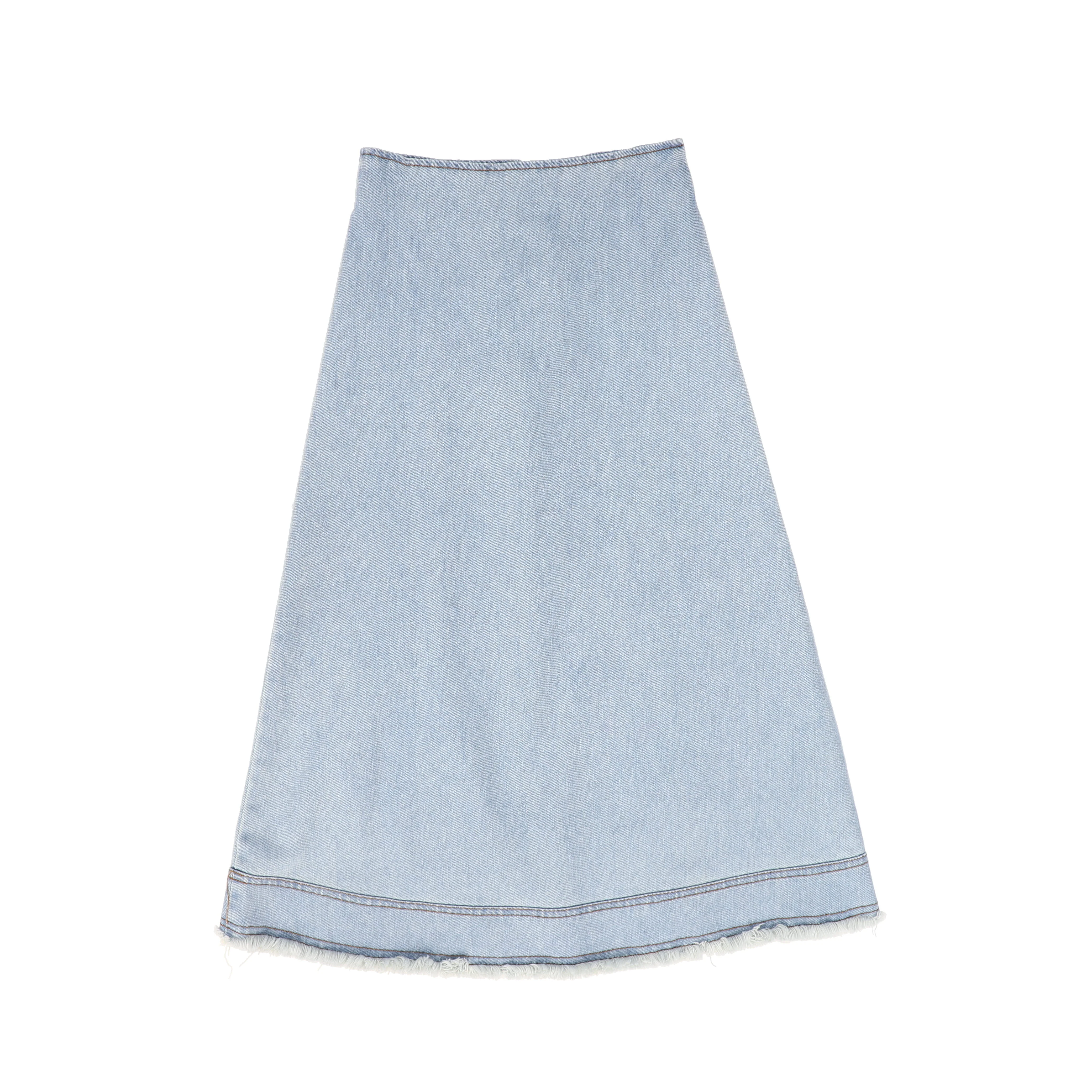 BACE COLLECTION LIGHT BLUE DENIM BUTTON SEAM SKIRT [FINAL SALE] - Image 2