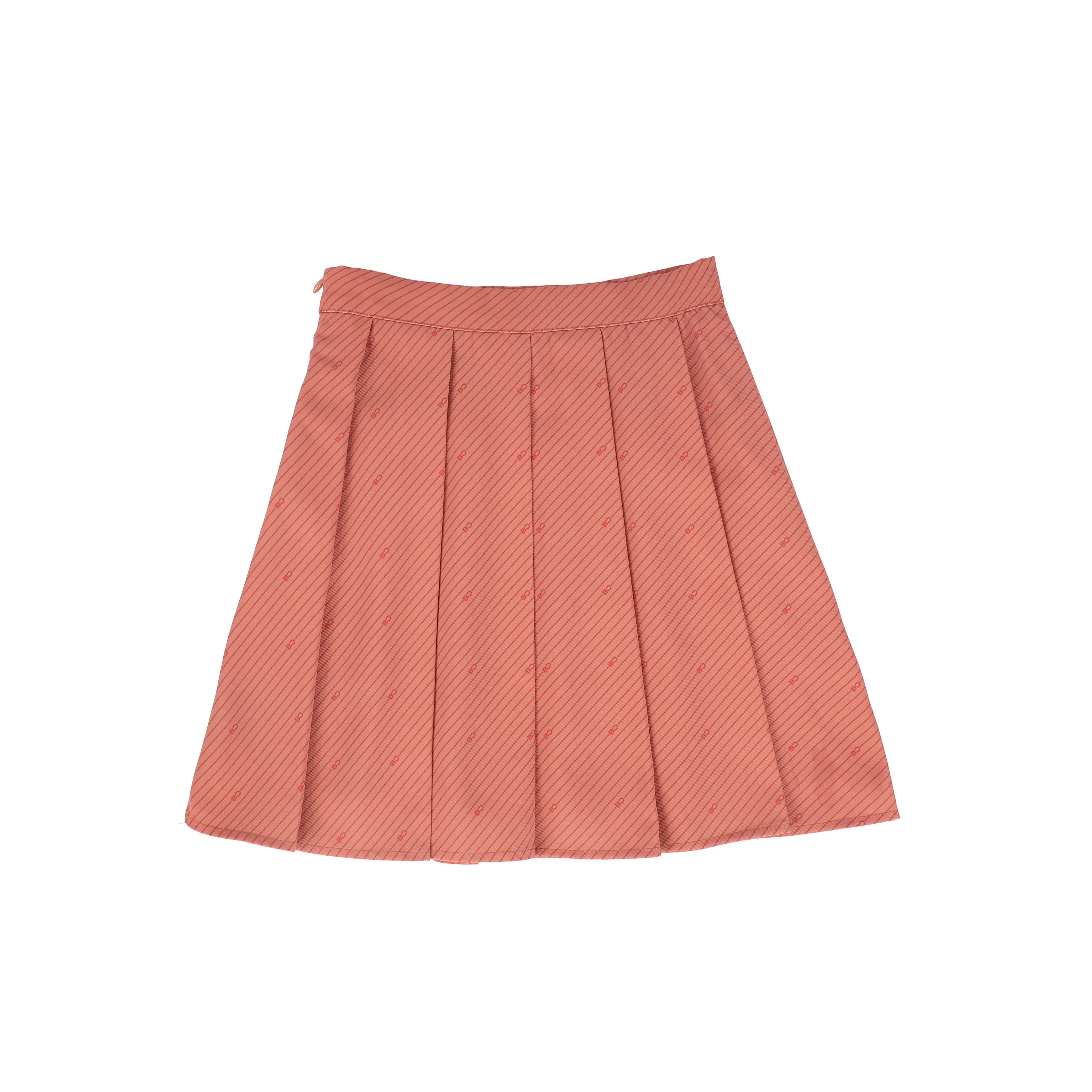 BACE COLLECTION MAUVE STRIPED LOGO SKIRT [FINAL SALE] - Image 2