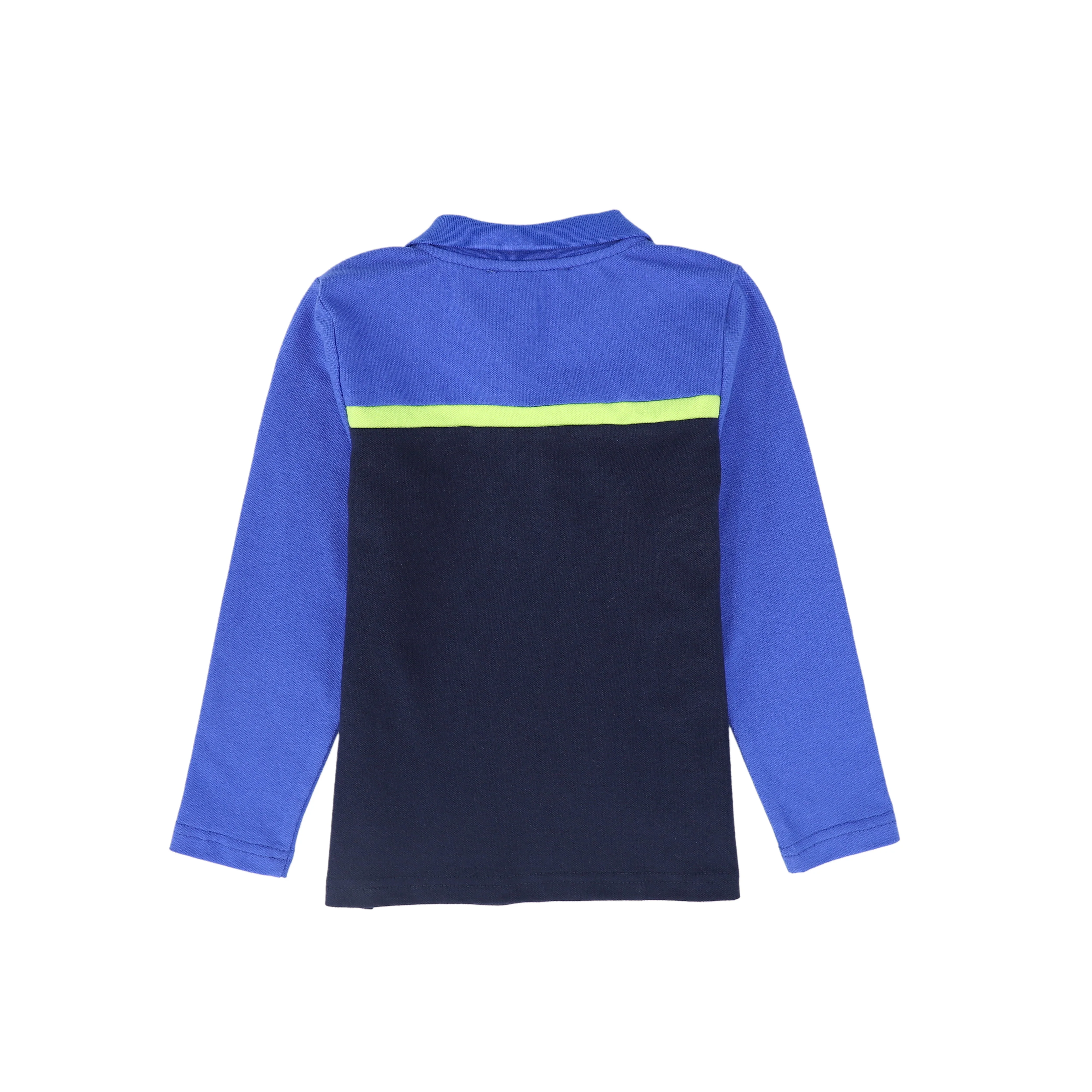 BACE COLLECTION NAVY STRIPED CONTRAST PIQUE LS POLO [FINAL SALE] - Image 2