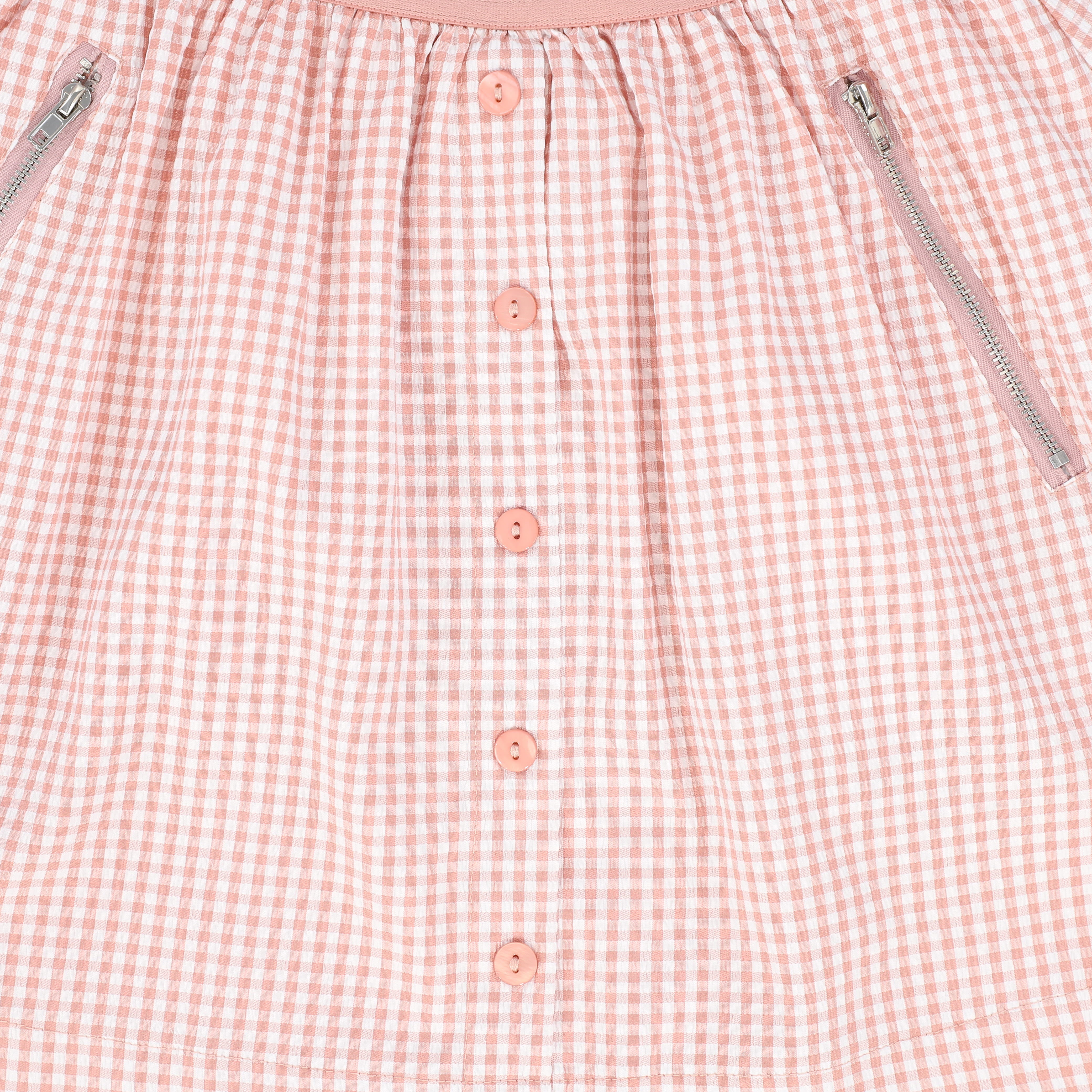 BACE COLLECTION PINK GINGHAM BUTTON FRONT SKIRT [FINAL SALE] - Image 3