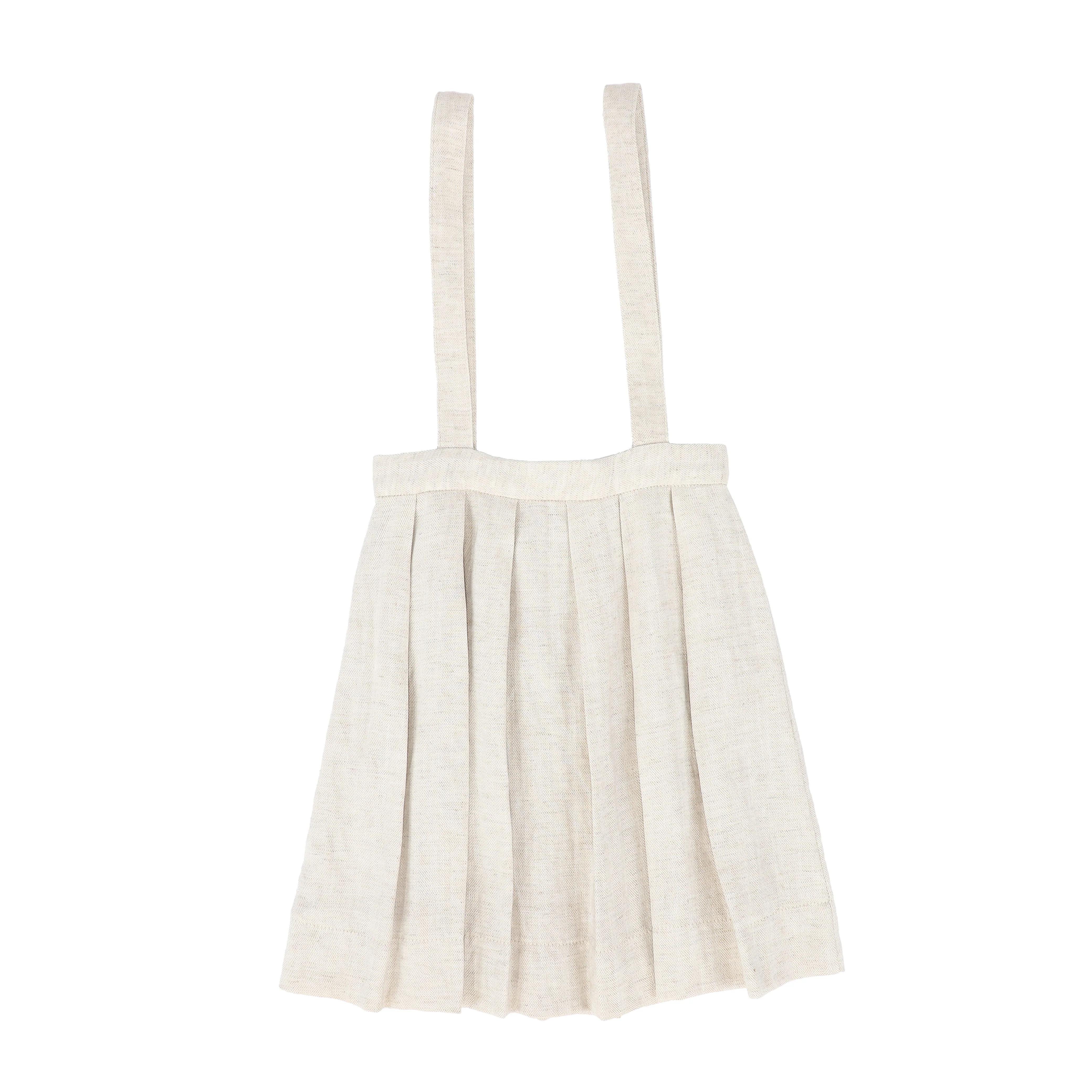 BACE COLLECTION BEIGE LINEN HERRINGBONE PLEAT JUMPER [FINAL SALE] - Image 2