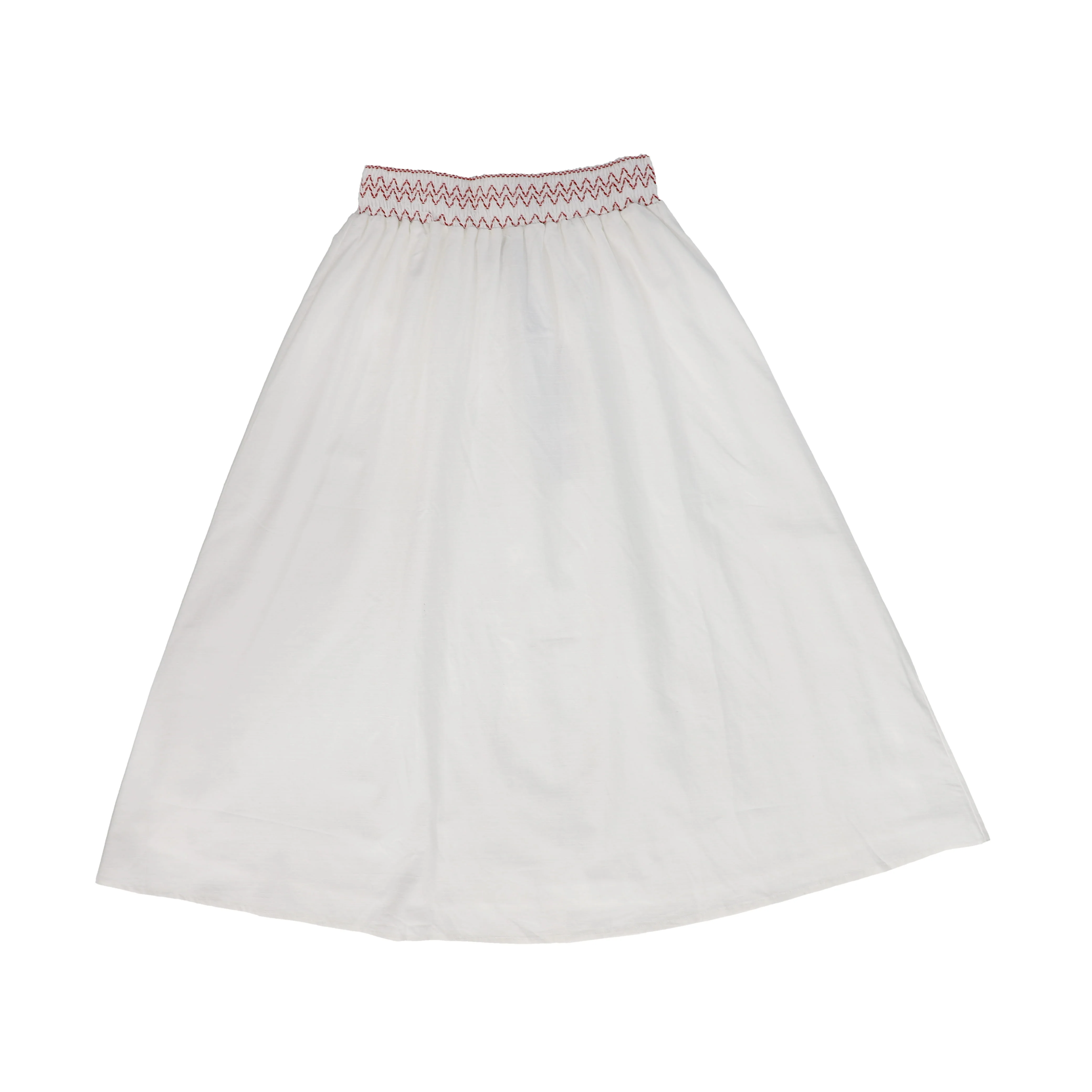 BACE COLLECTION WHITE SMOCKED STICHED DETAIL SKIRT [FINAL SALE] - Image 2
