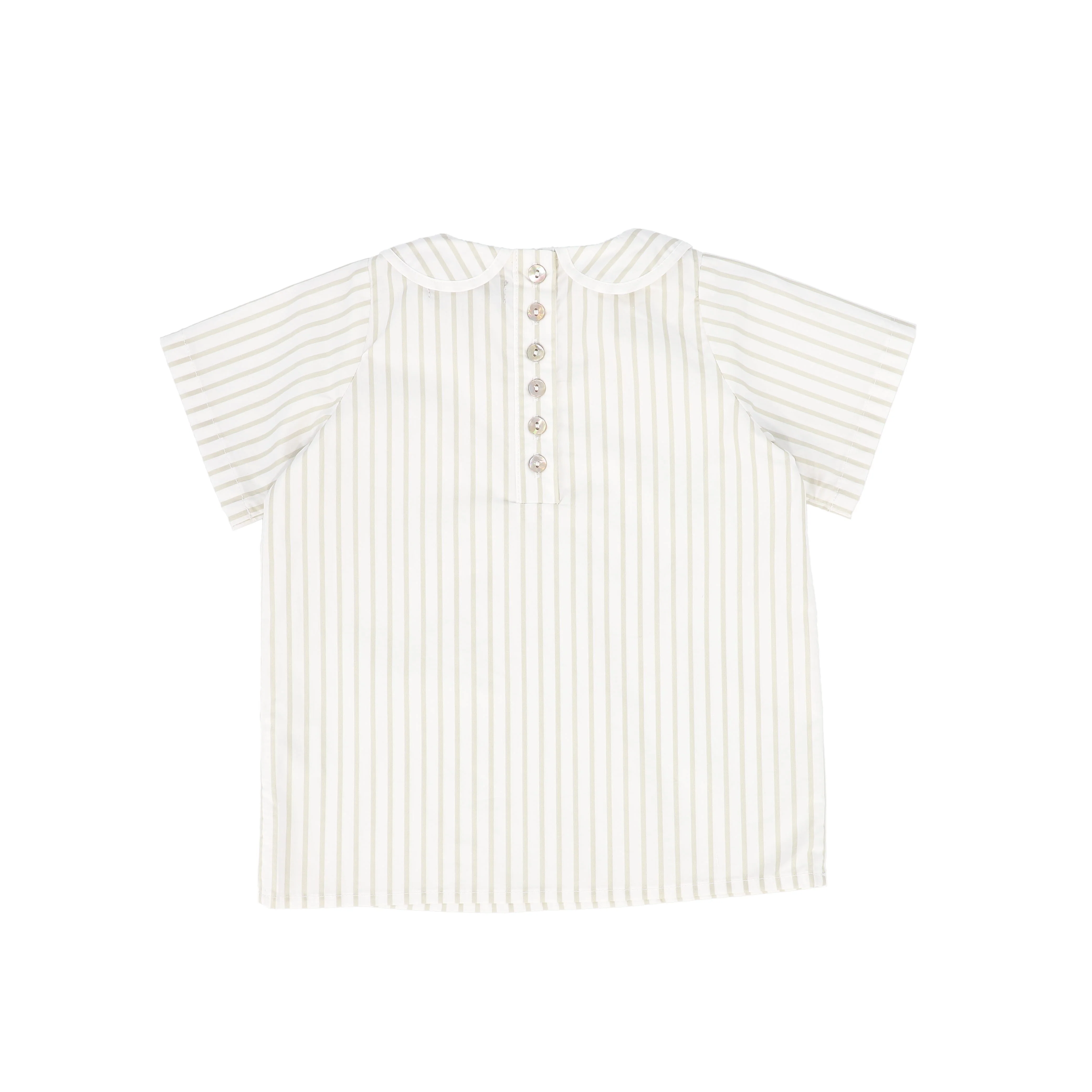 BACE COLLECTION WHITE/TAN STRIPED COLLAR BLOUSE [FINAL SALE] - Image 2