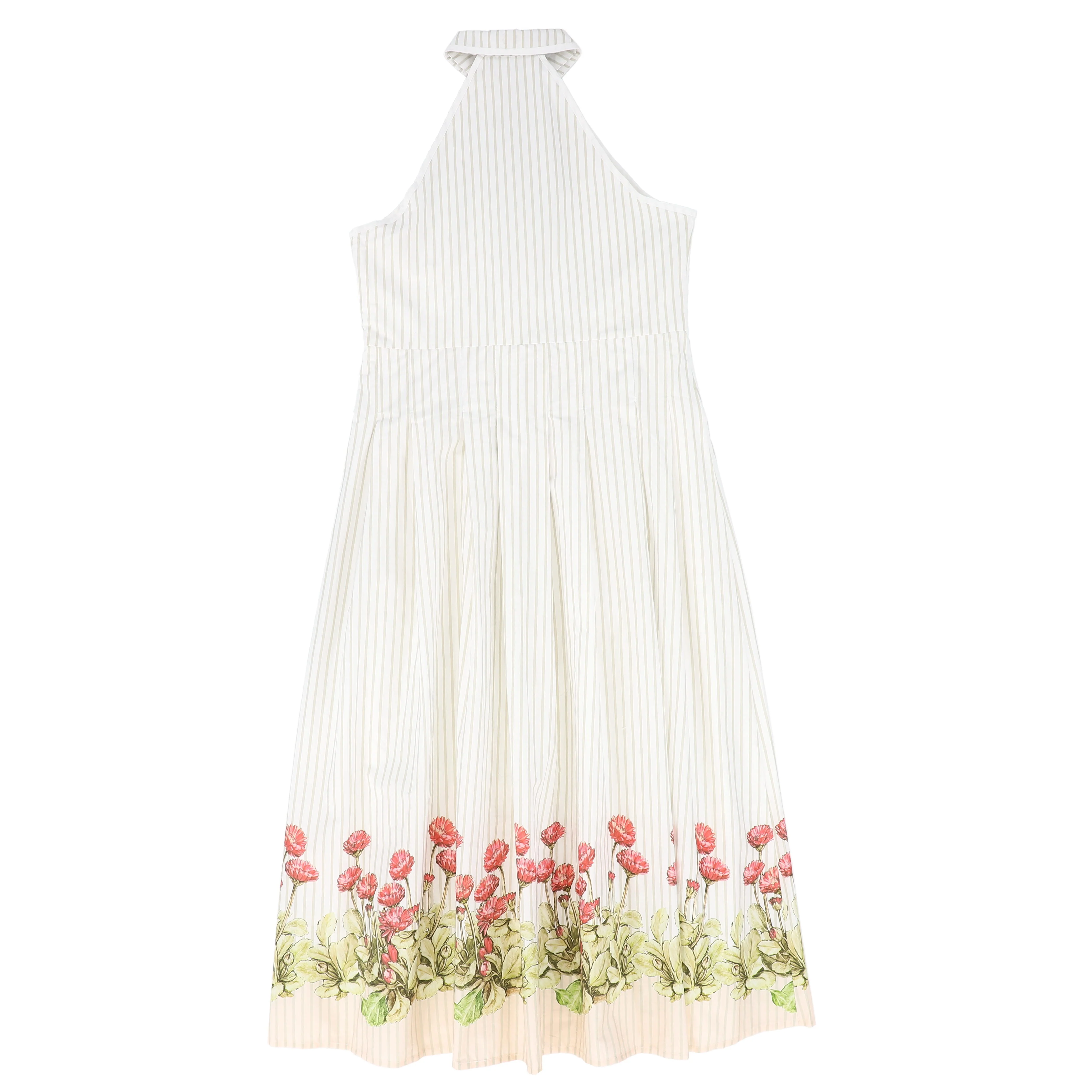 BACE COLLECTION WHITE/TAN STRIPE FLORAL COLLAR JUMPER [FINAL SALE] - Image 2