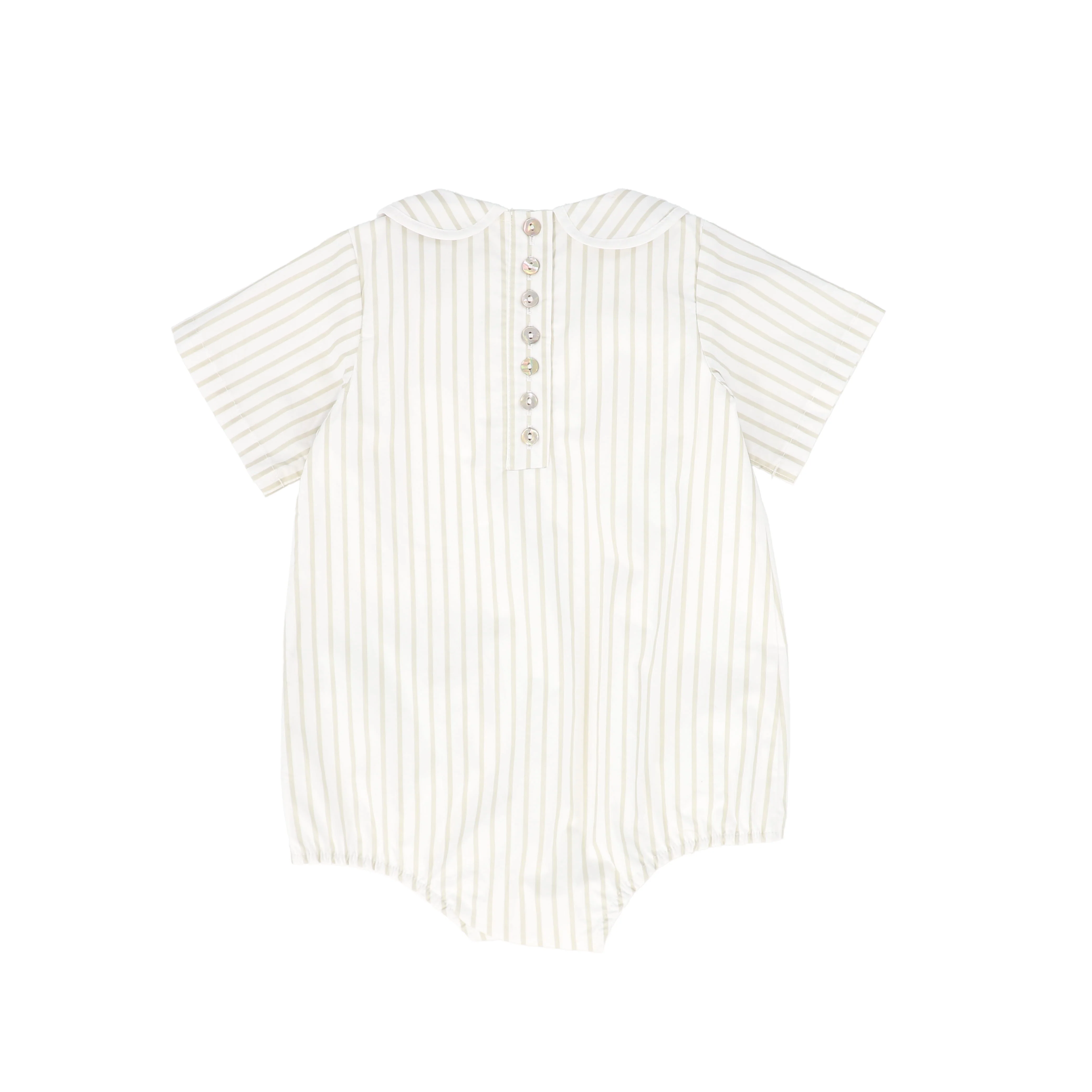 BACE COLLECTION WHITE/TAN STRIPED COLLAR ROMPER [FINAL SALE] - Image 2