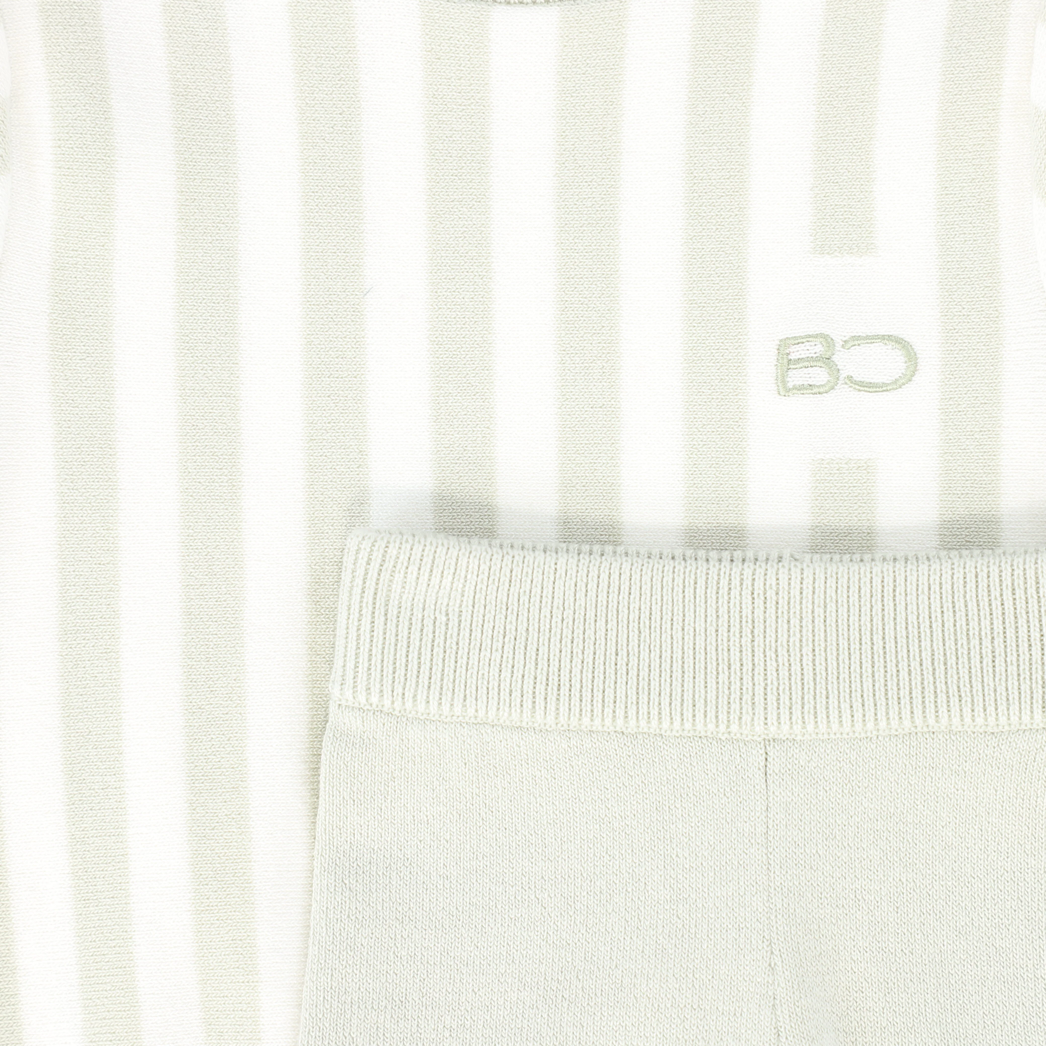 BACE COLLECTION WHITE/TAN STRIPED KNIT SWEATER SET [FINAL SALE] - Image 2