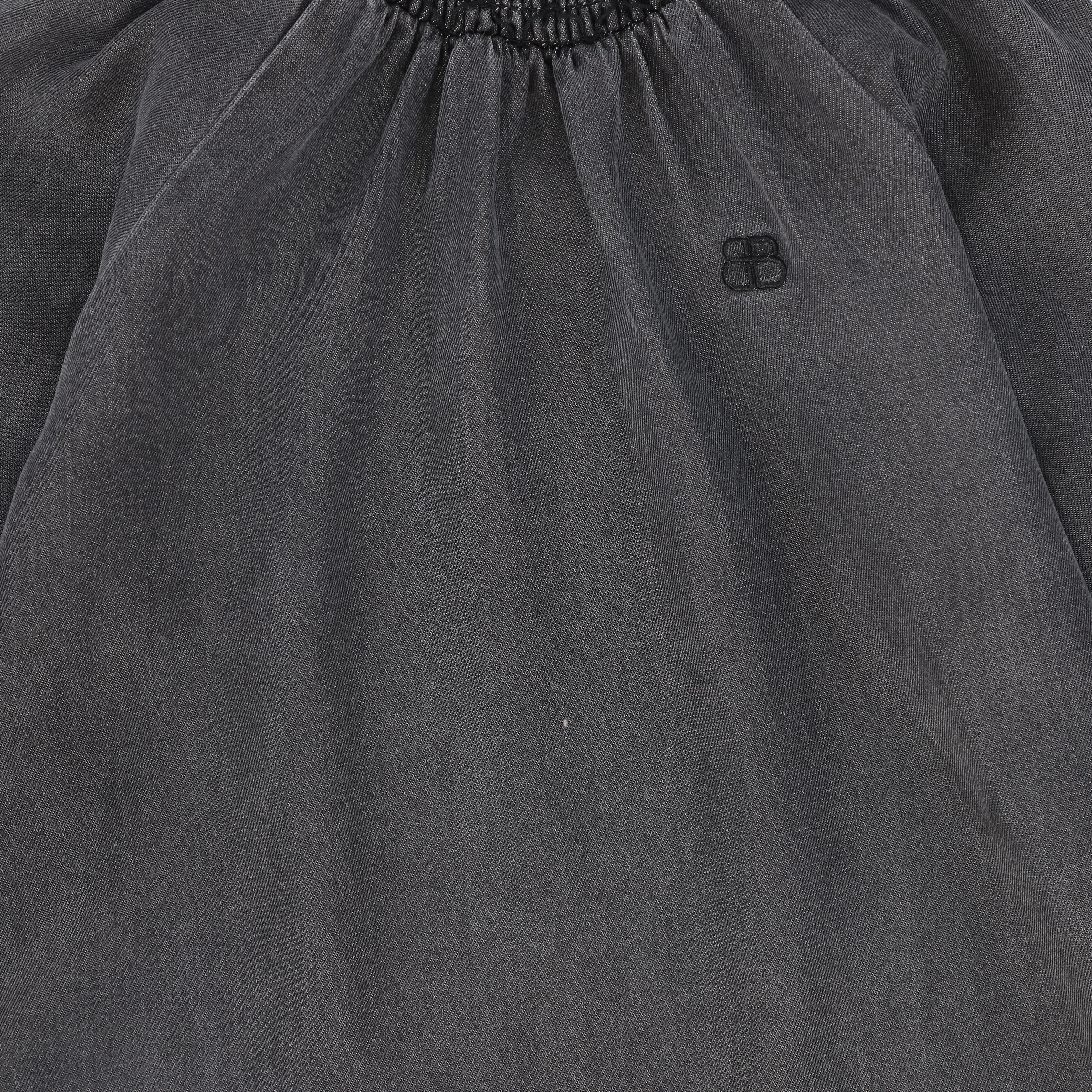 BAMBOO BLACK DENIM SMOCKED NECK DRESS [FINAL SALE] - Image 3