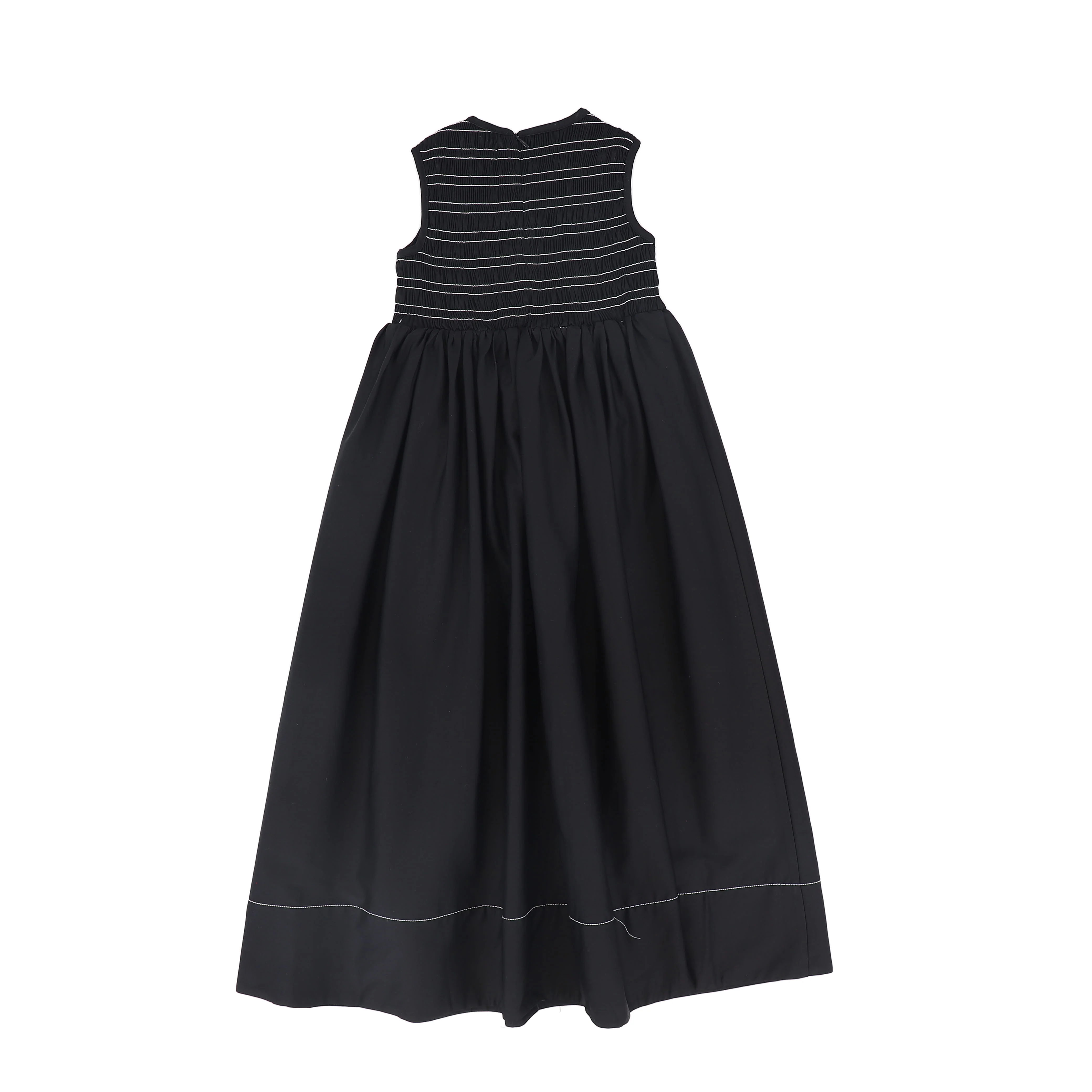 BAMBOO BLACK GATHERED V WAIST MAXI JUMPER [FINAL SALE] - Image 2