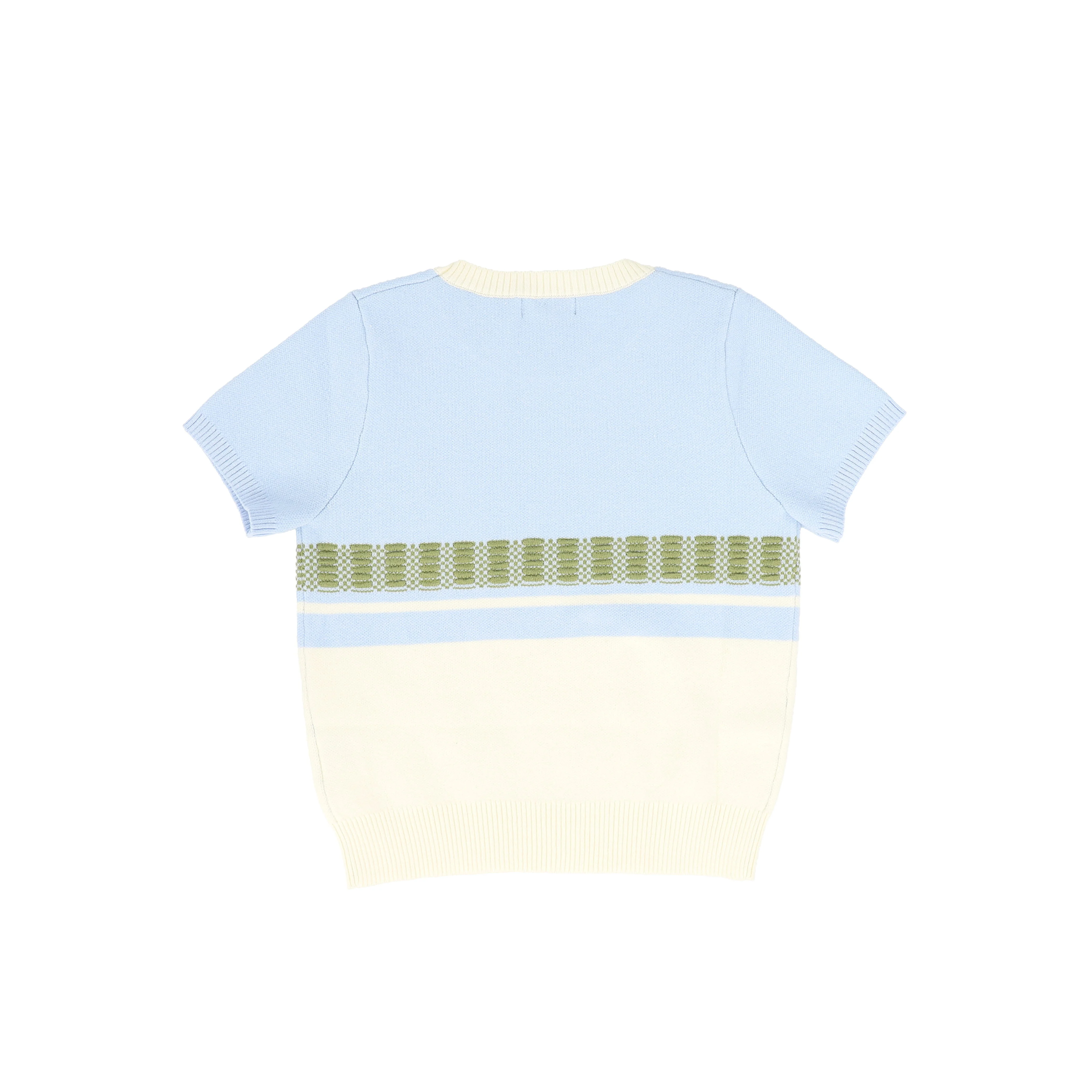 BAMBOO BLUE CONTRAST CREST SWEATER [FINAL SALE] - Image 2