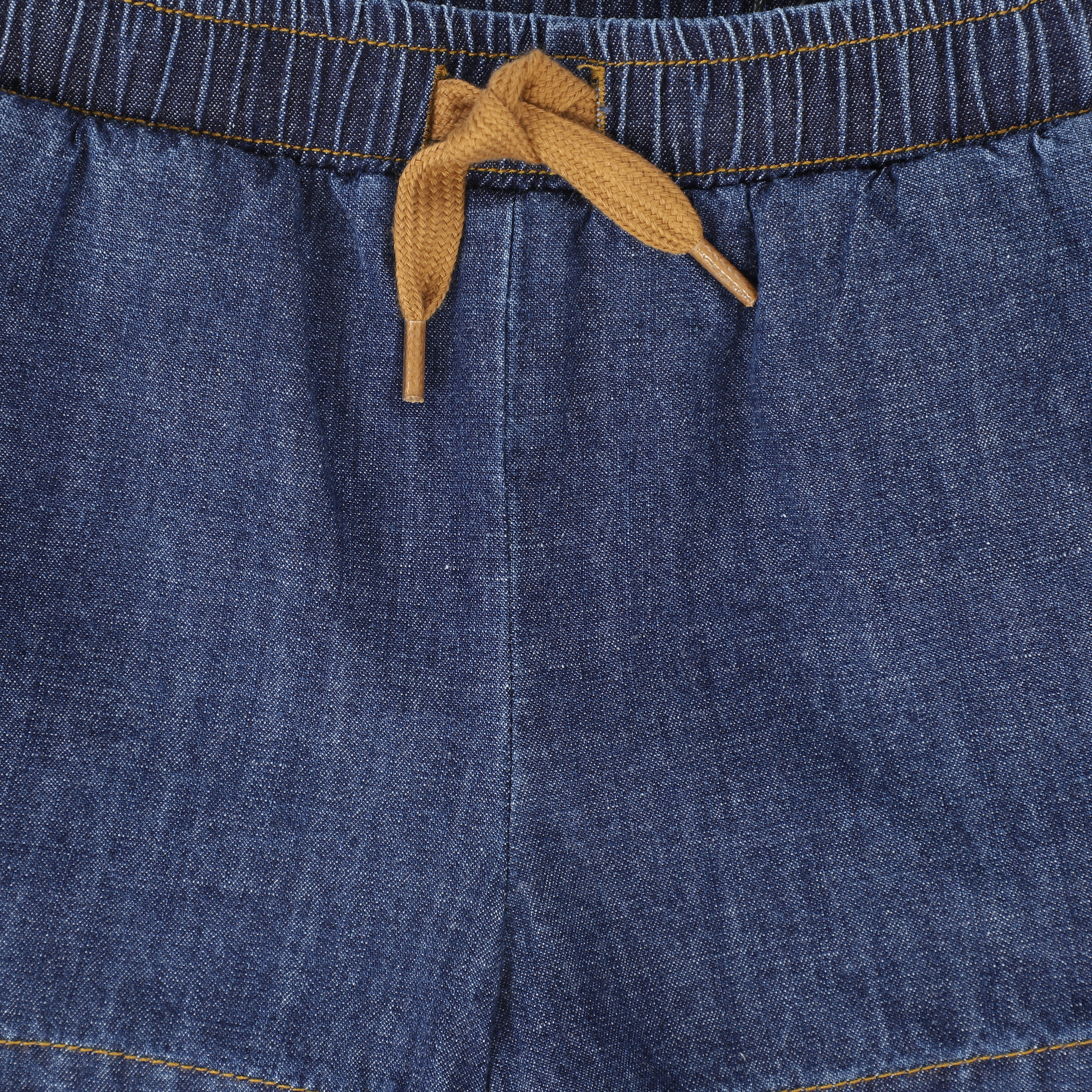 BAMBOO BLUE DENIM DRAWSTRING SHORTS [FINAL SALE] - Image 3