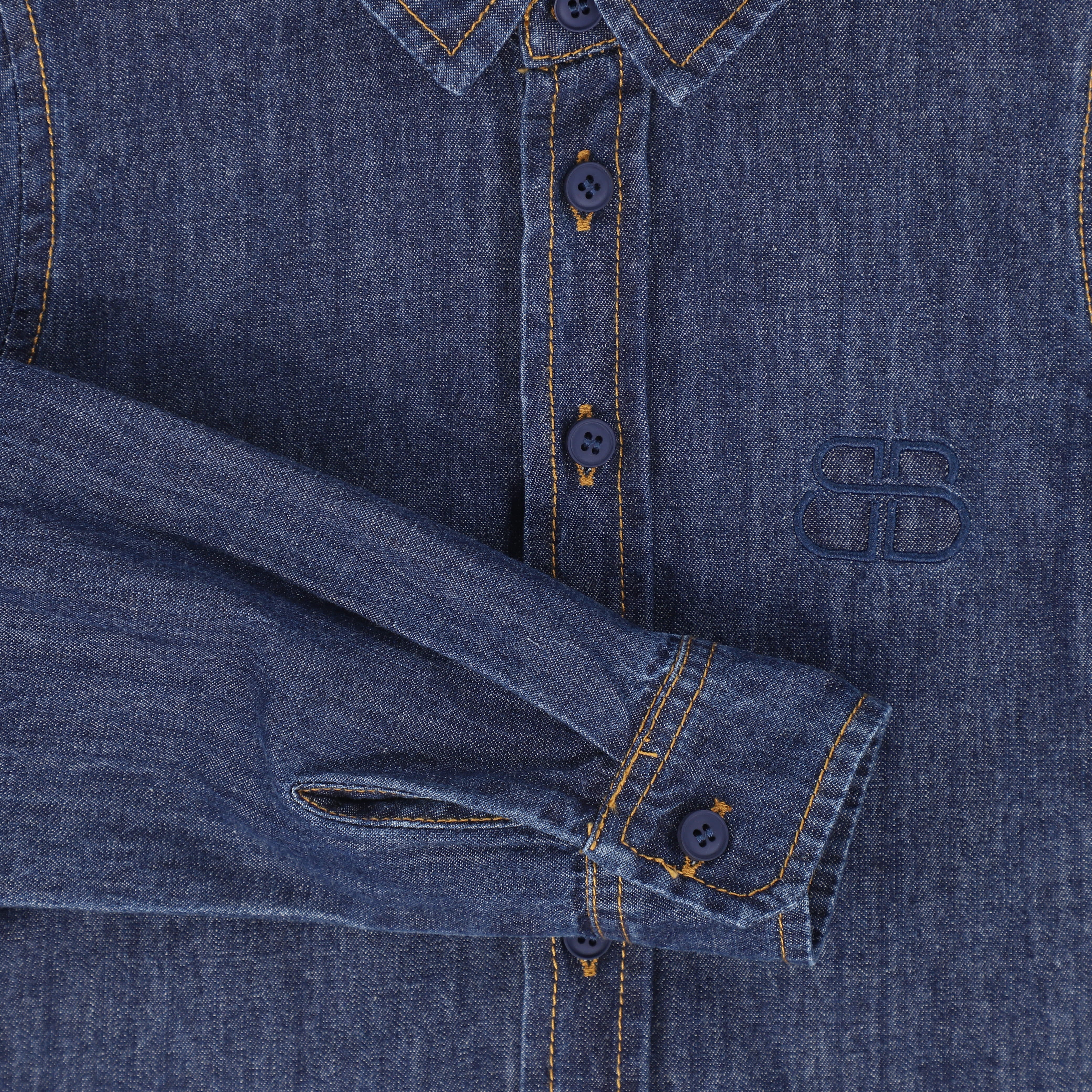 BAMBOO BLUE DENIM LOGO SHIRT [FINAL SALE] - Image 3