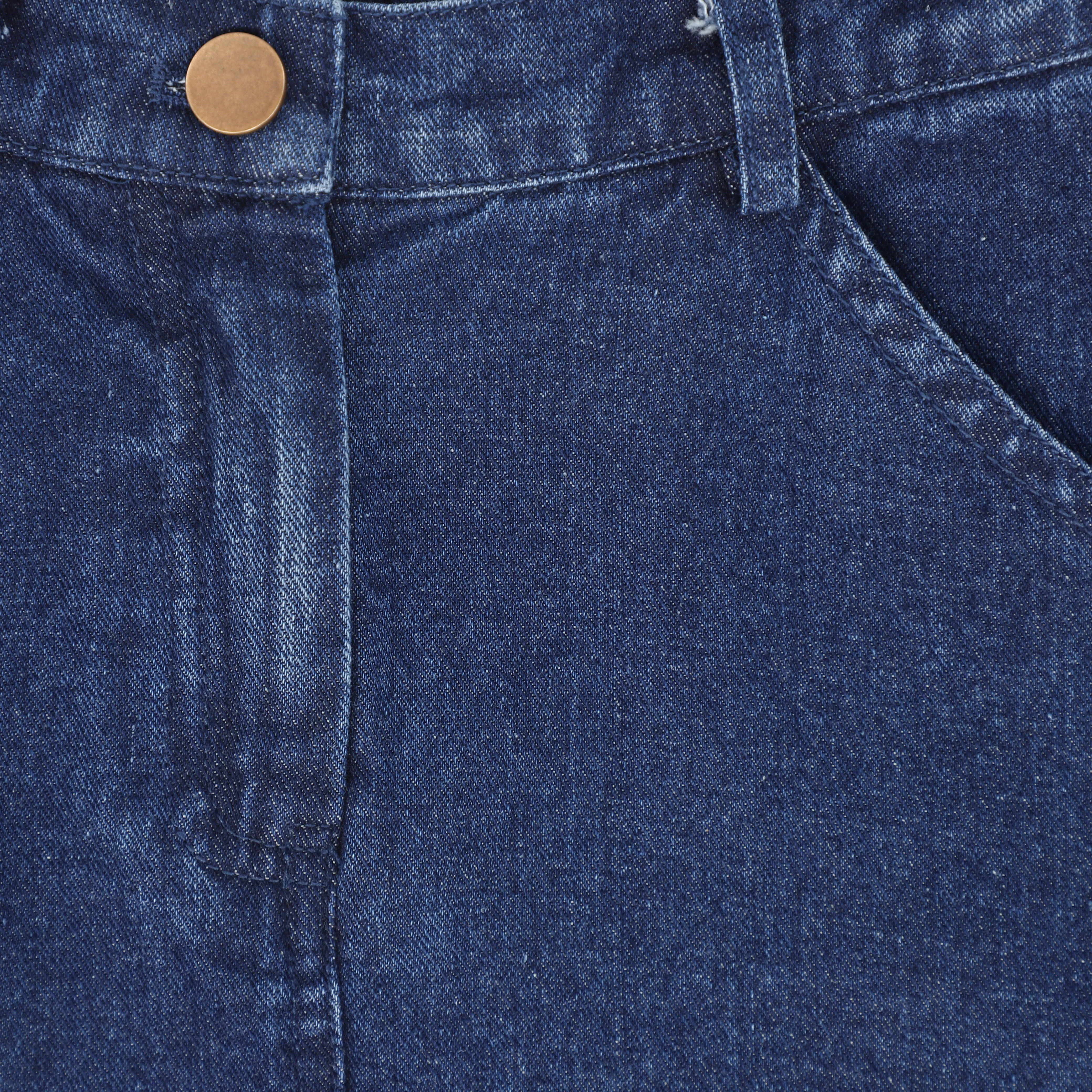 BAMBOO MID BLUE DENIM SIDE POCKET SKIRT [FINAL SALE] - Image 4