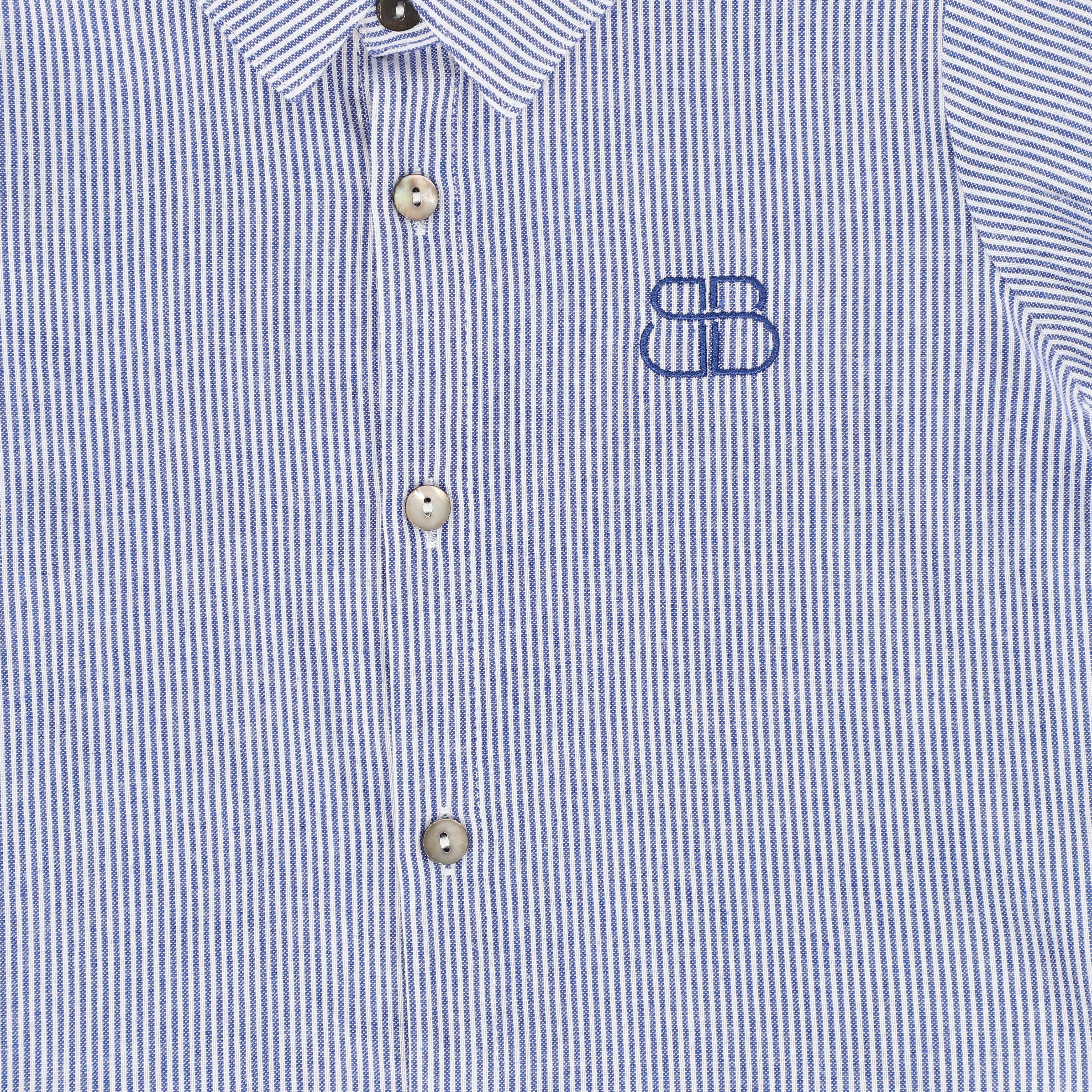 BAMBOO BLUE PIN STRIPED COLLAR SHIRT [FINAL SALE] - Image 3