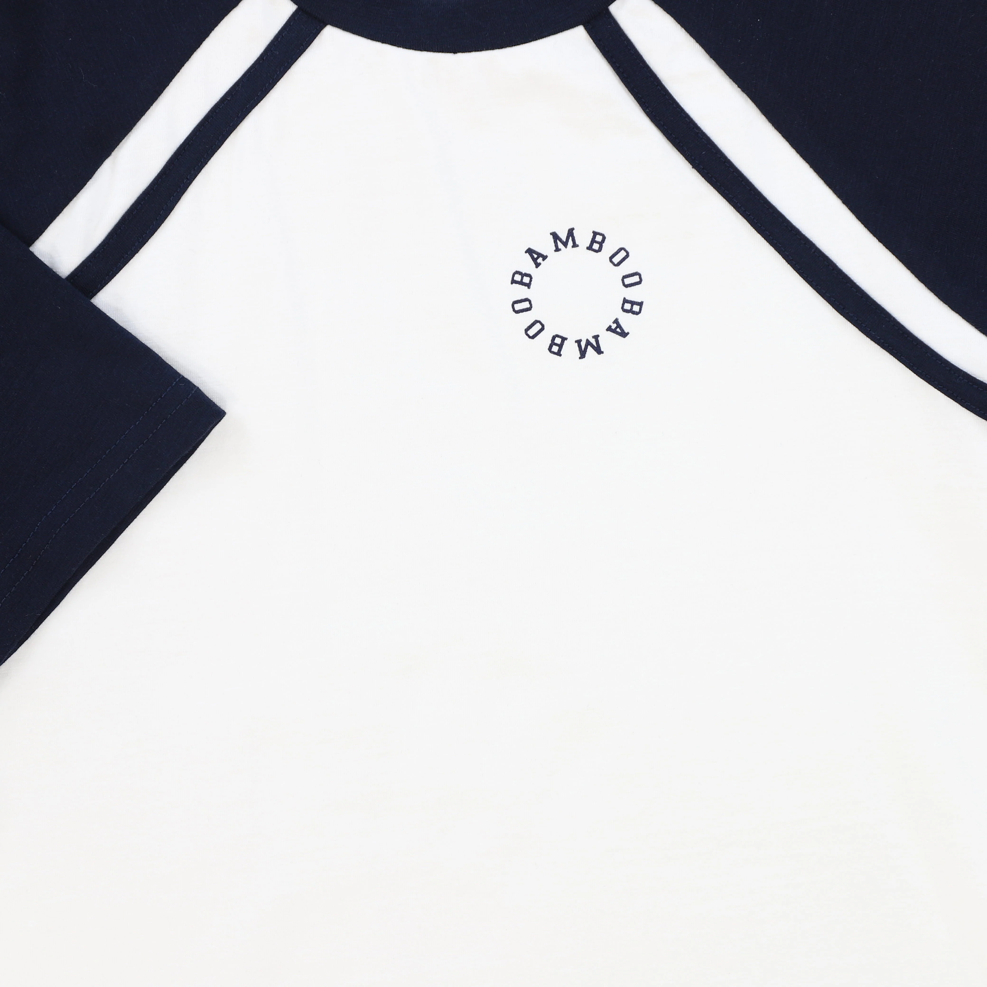 BAMBOO NAVY RAGLAN LOGO T-SHIRT [FINAL SALE] - Image 3