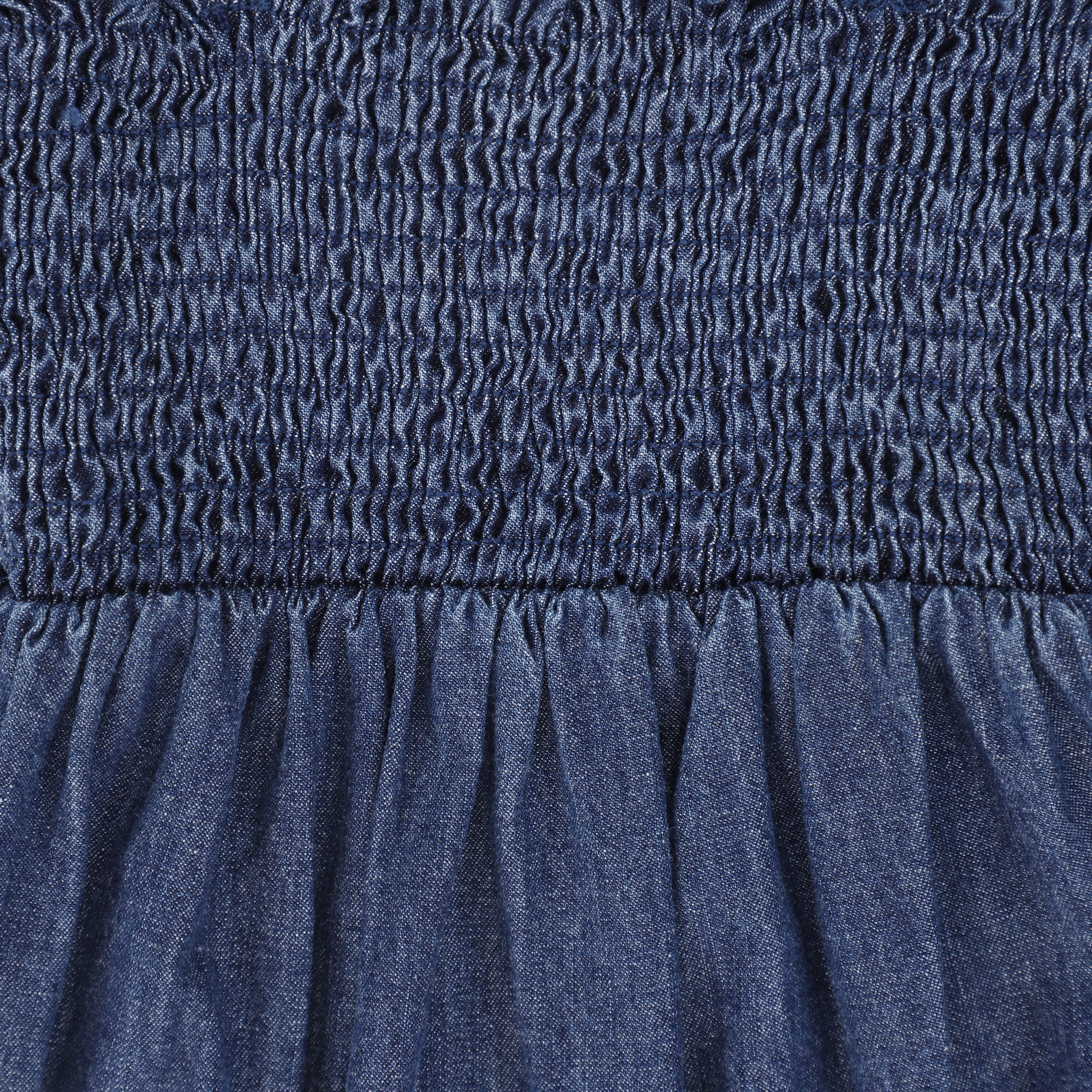BAMBOO BLUE DENIM SMOCK ROMPER [FINAL SALE] - Image 3