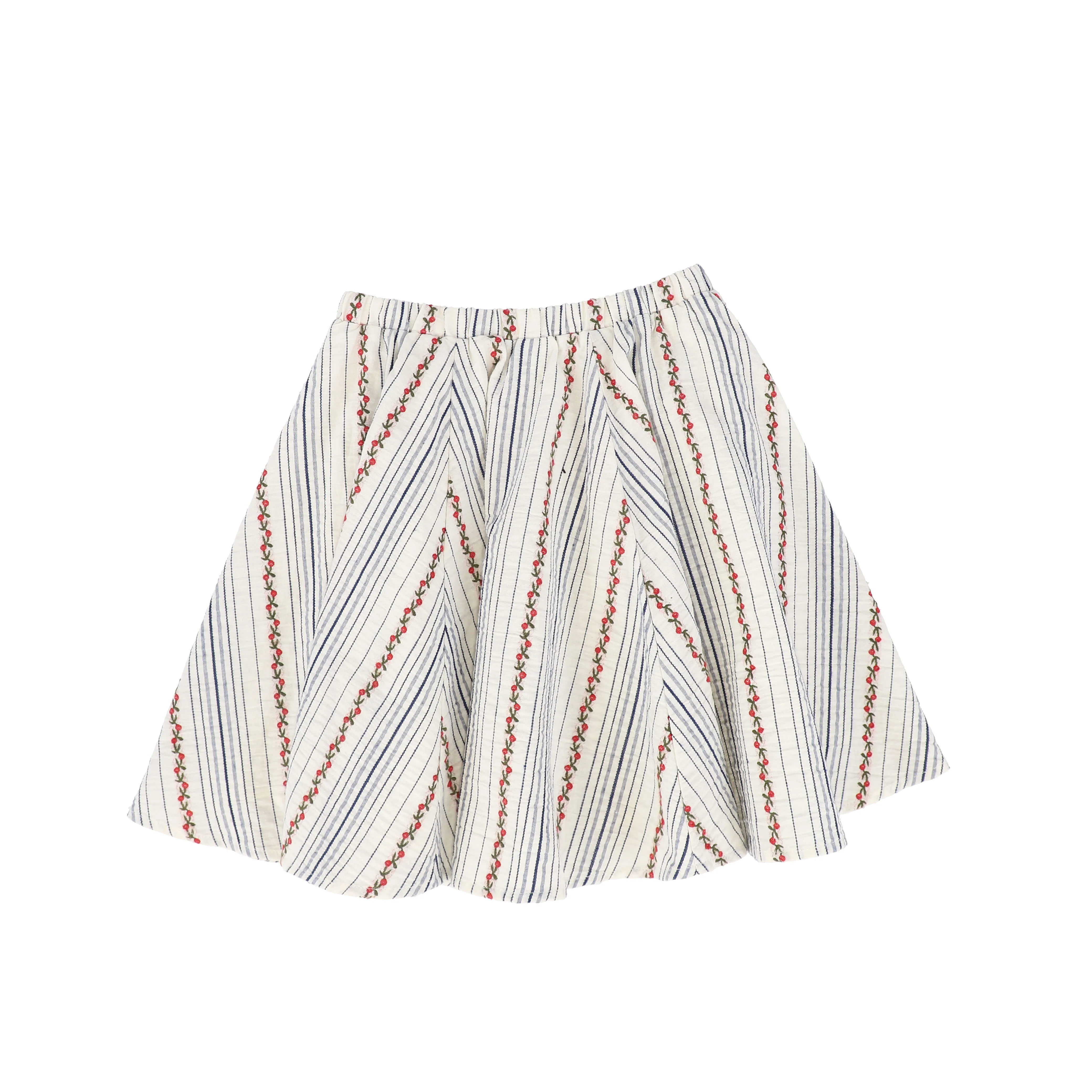 BAMBOO IVORY FLORAL STRIPE SKIRT [FINAL SALE] - Image 2