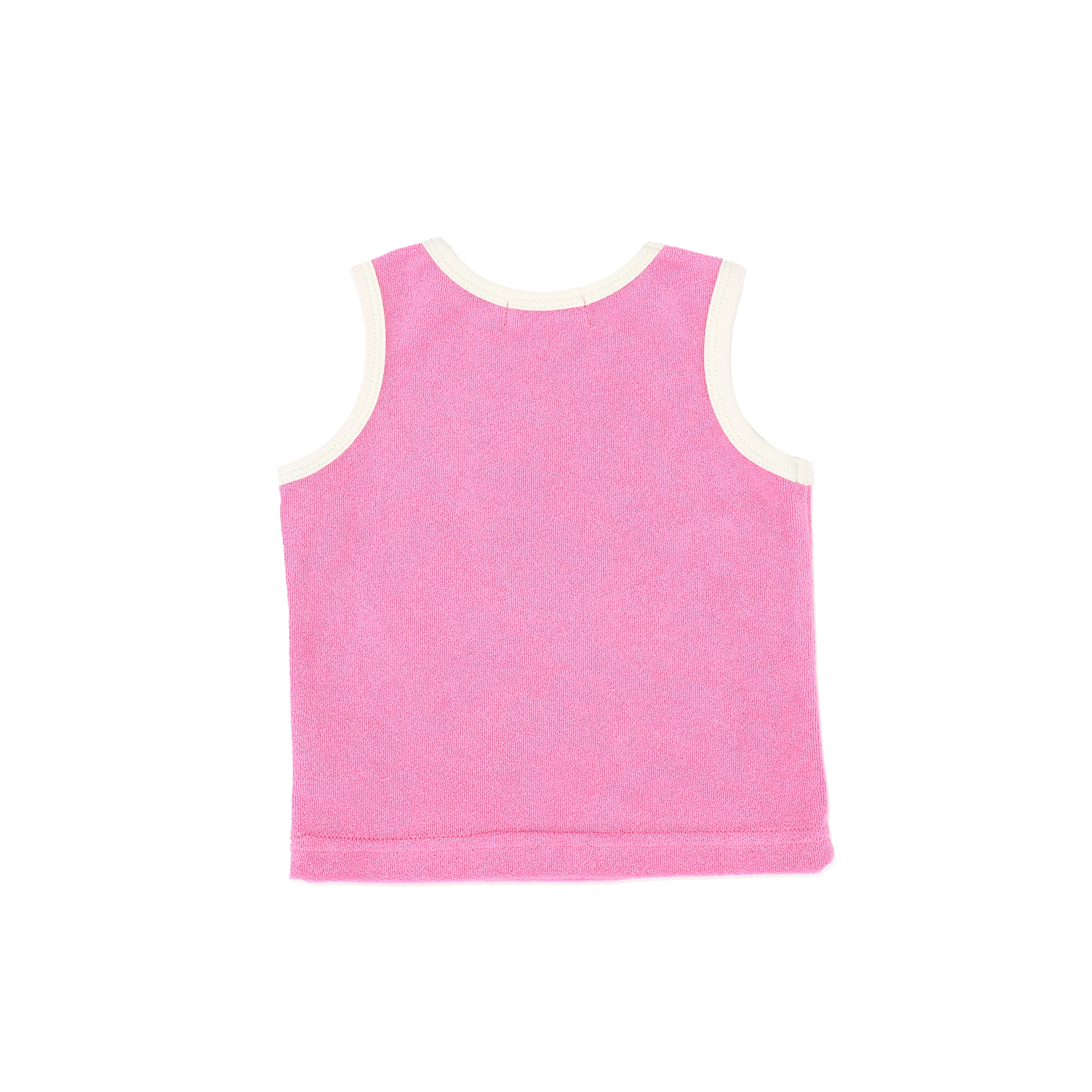 BAMBOO FUCHSIA PINK TRIM TERRY TANK [FINAL SALE] - Image 2