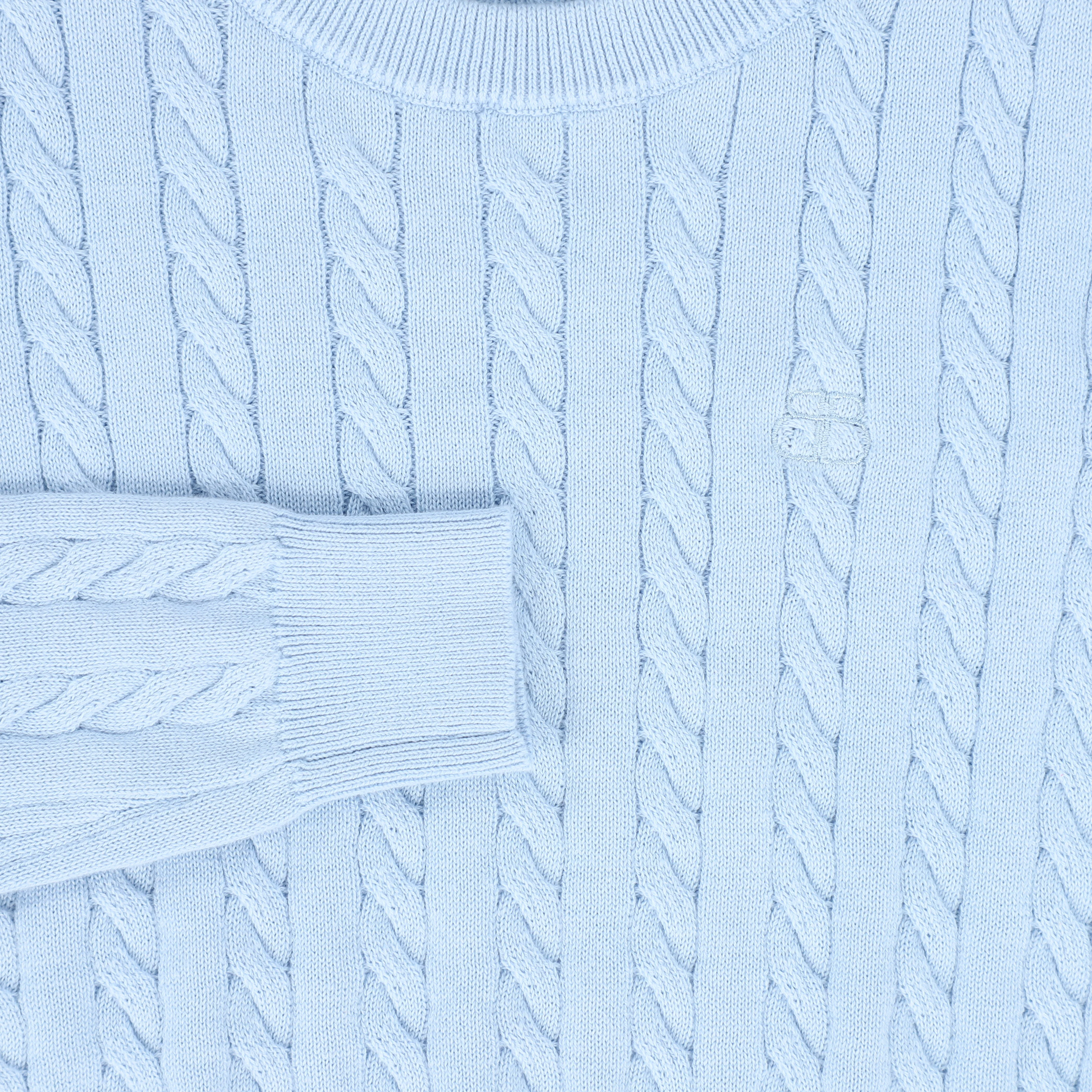 BAMBOO LIGHT BLUE CABLE KNIT SWEATER. [FINAL SALE] - Image 3