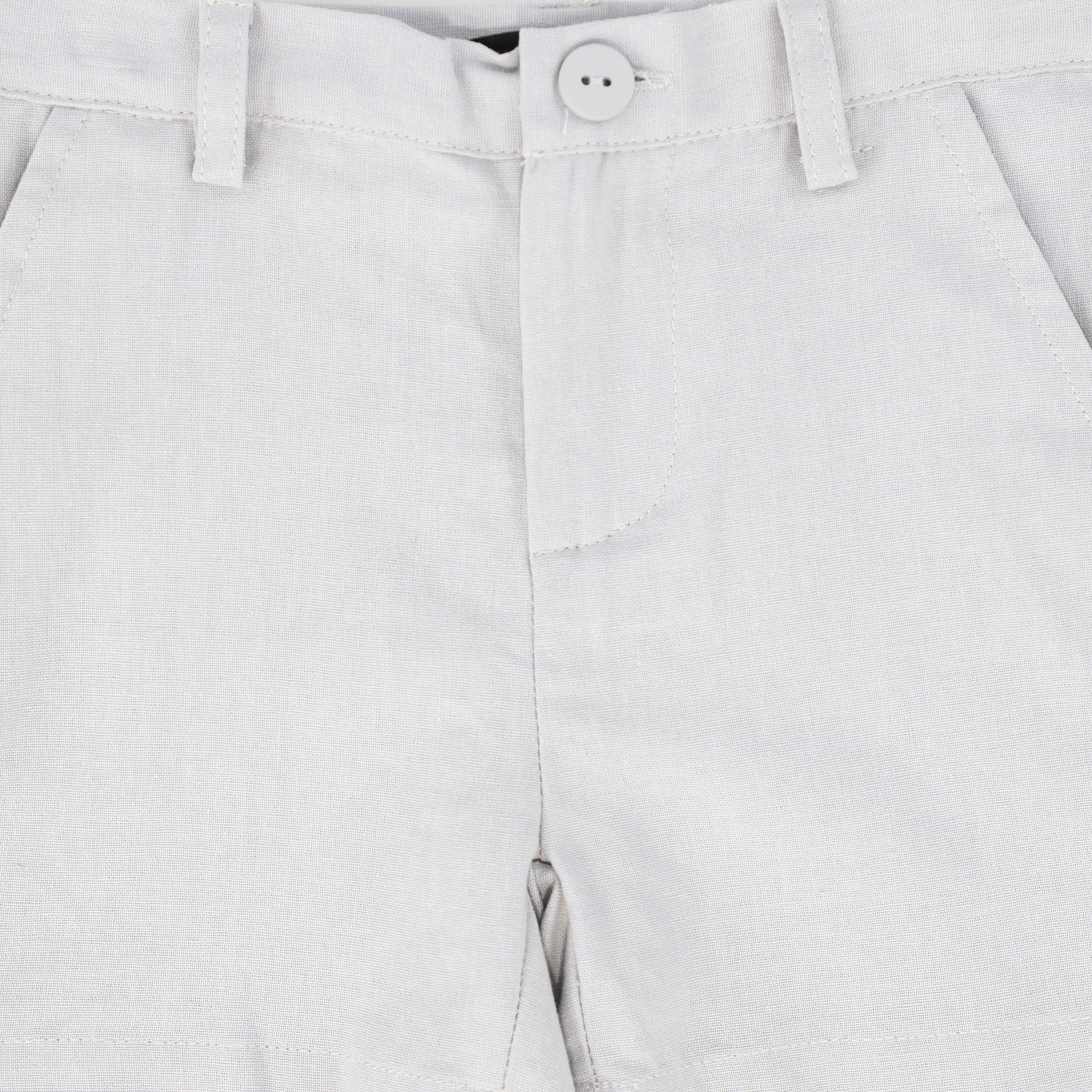 BAMBOO LIGHT GREY BUTTON SHORTS [FINAL SALE] - Image 3