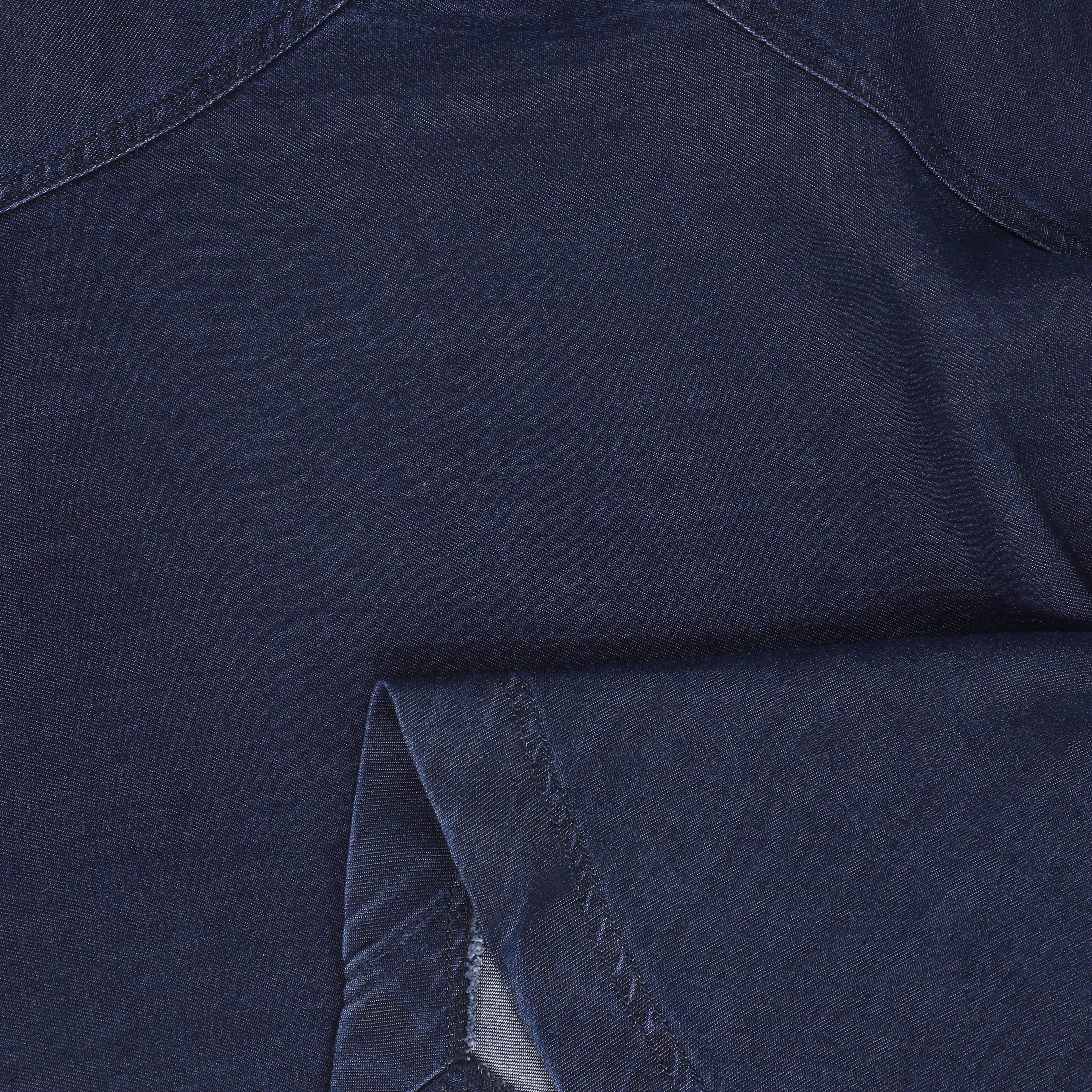 BAMBOO MID BLUE DENIM DIAGONAL STITCHED SKIRT [FINAL SALE] - Image 3