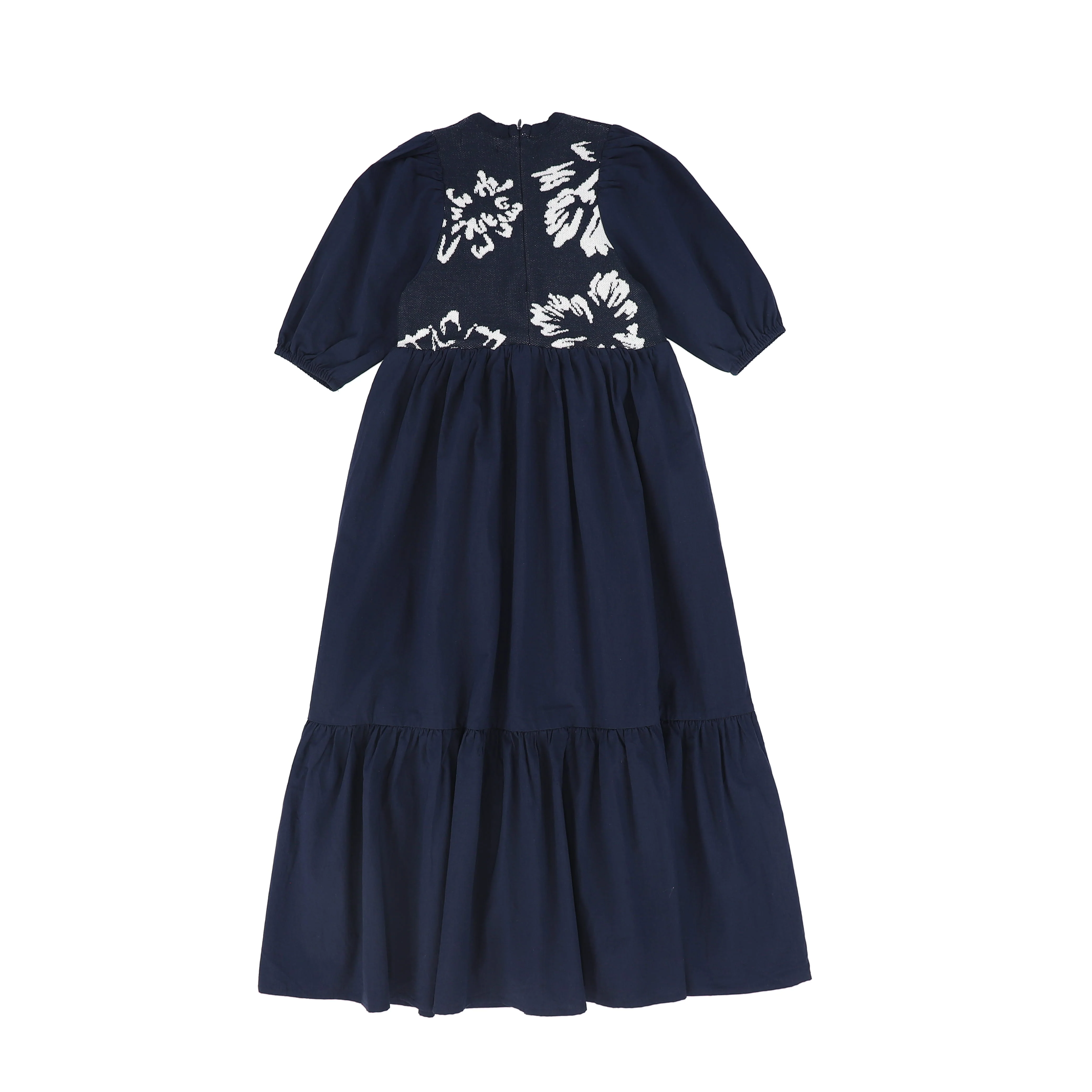 BAMBOO NAVY FLORAL KNIT OVERLAY MAXI DRESS [FINAL SALE] - Image 2