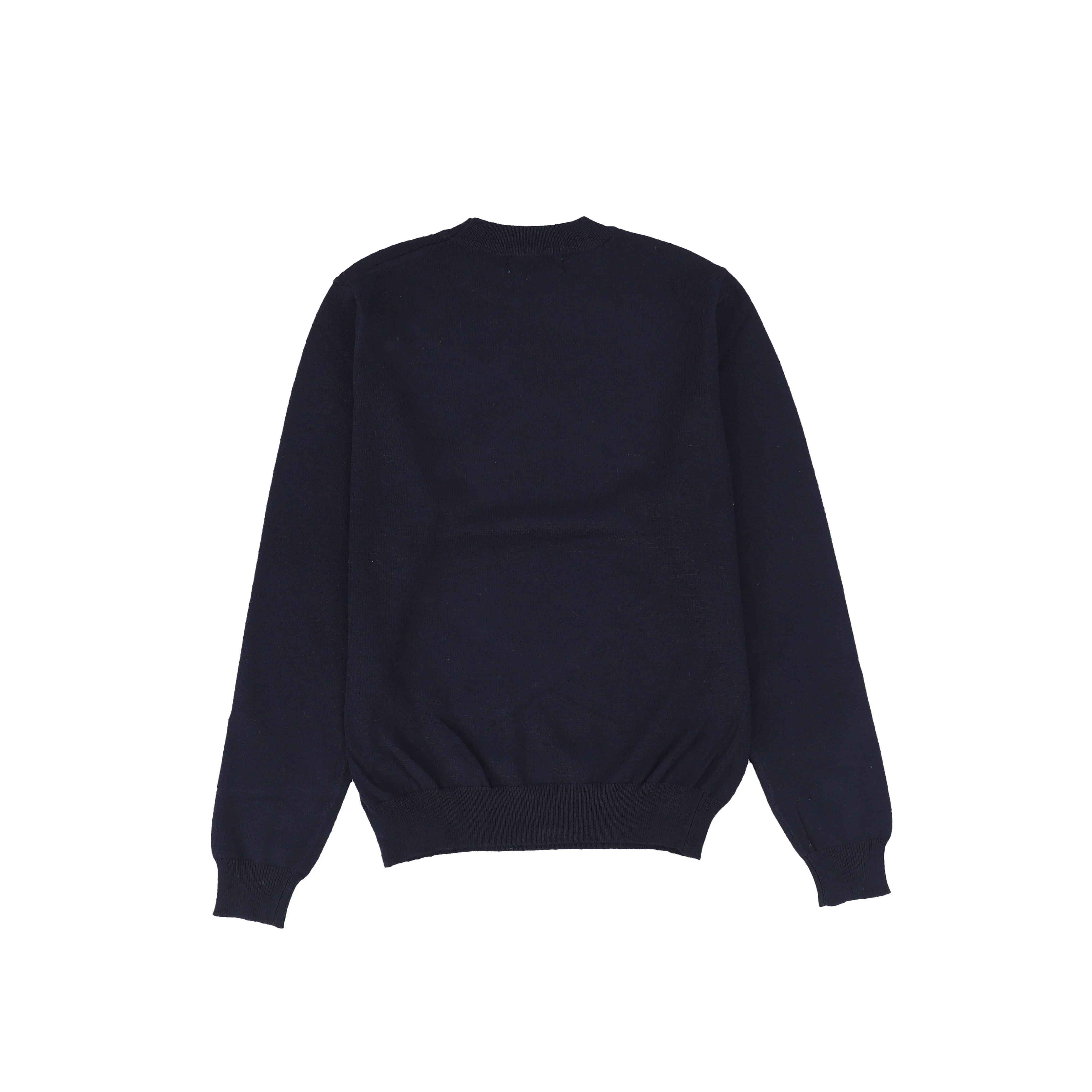 Bamboo Navy Knit Emblem Crew Neck Sweater [FINAL SALE] - Image 2
