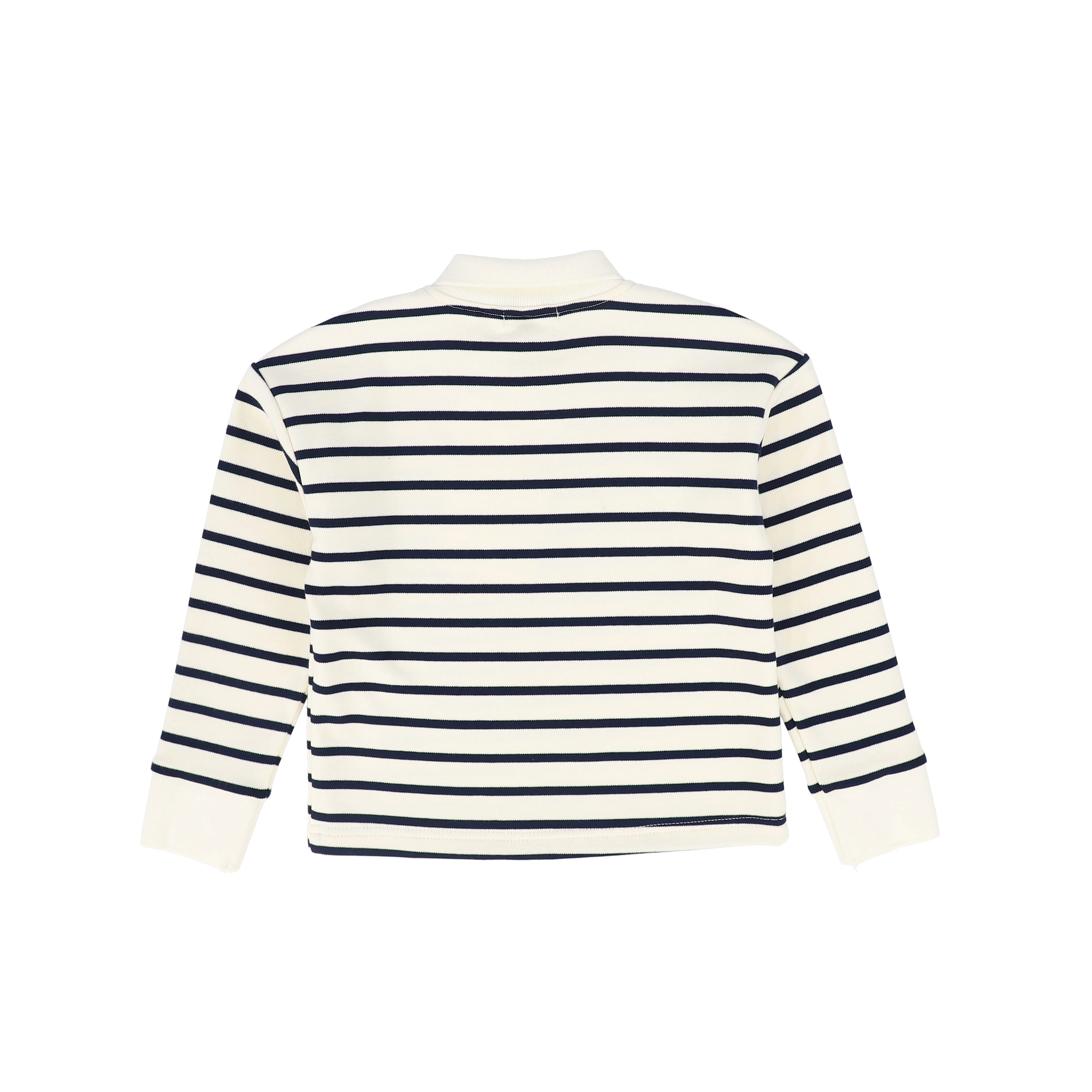 BAMBOO NAVY SCRIPT STRIPE POLO [FINAL SALE] - Image 2