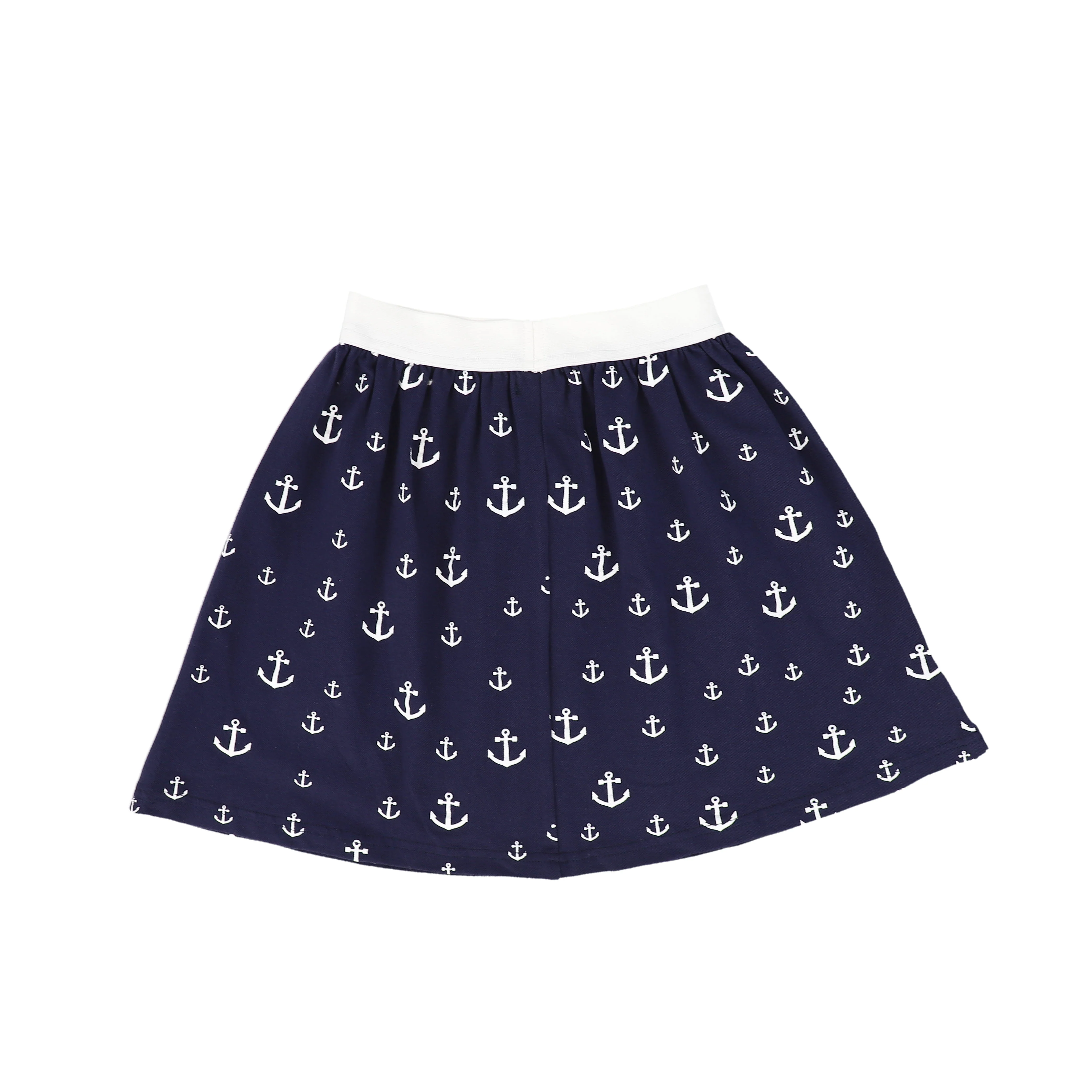 BAMBOO NAVY PRINTED ANCHOR SKIRT [FINAL SALE] - Image 2