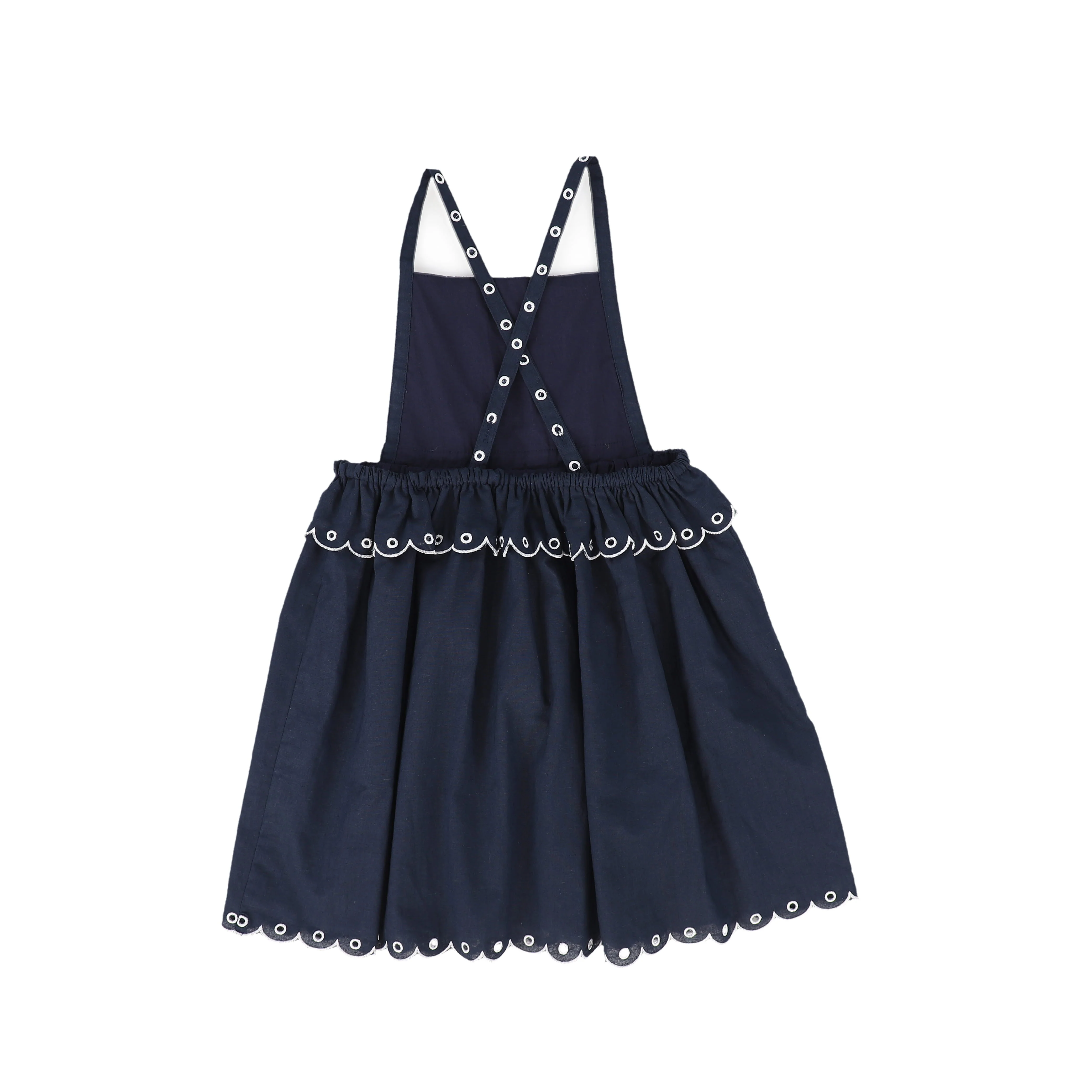 BAMBOO NAVY SCALLOP EYELET DRESS [FINAL SALE] - Image 2