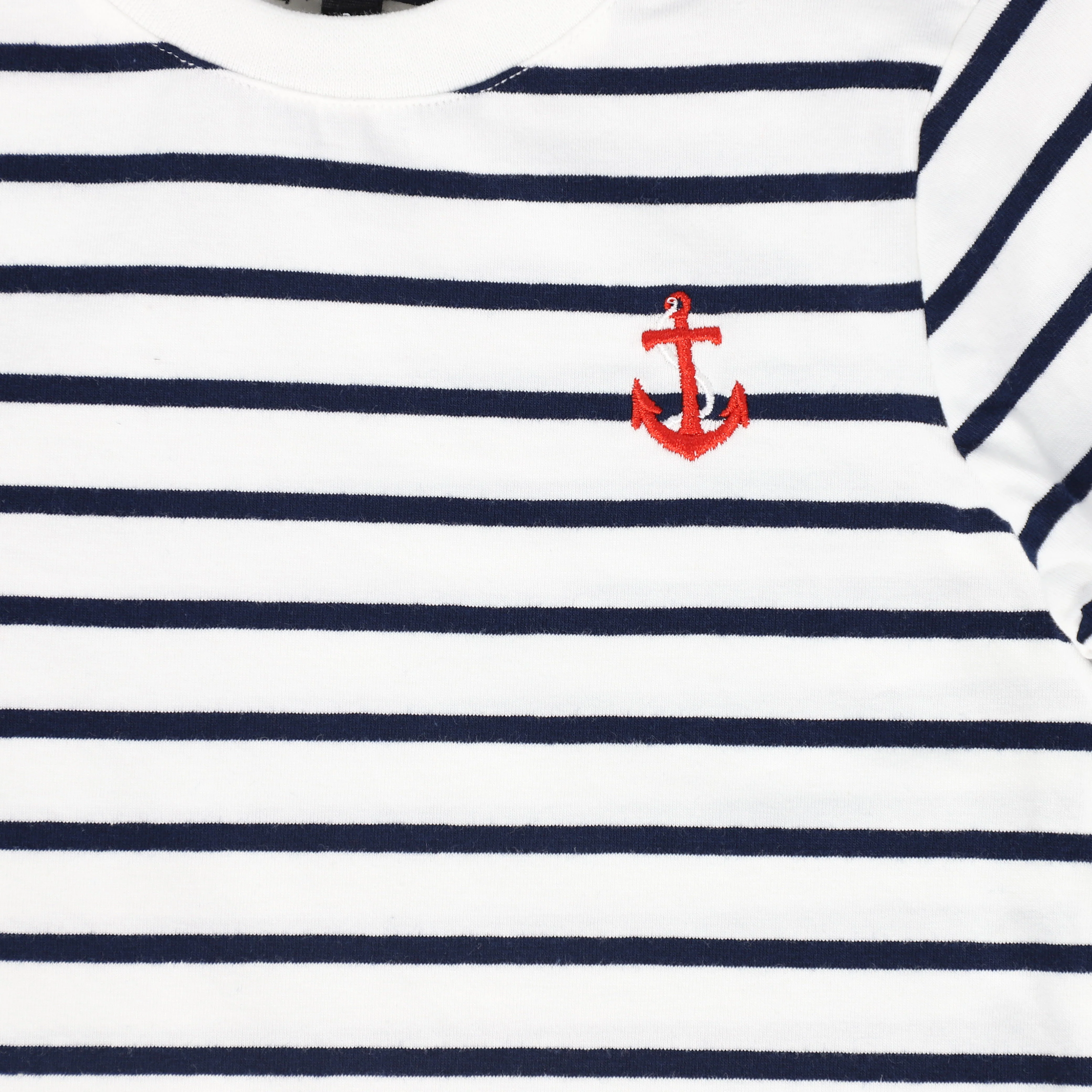 BAMBOO NAVY/WHITE STRIPE COLLAR SHORTS SET [FINAL SALE] - Image 2