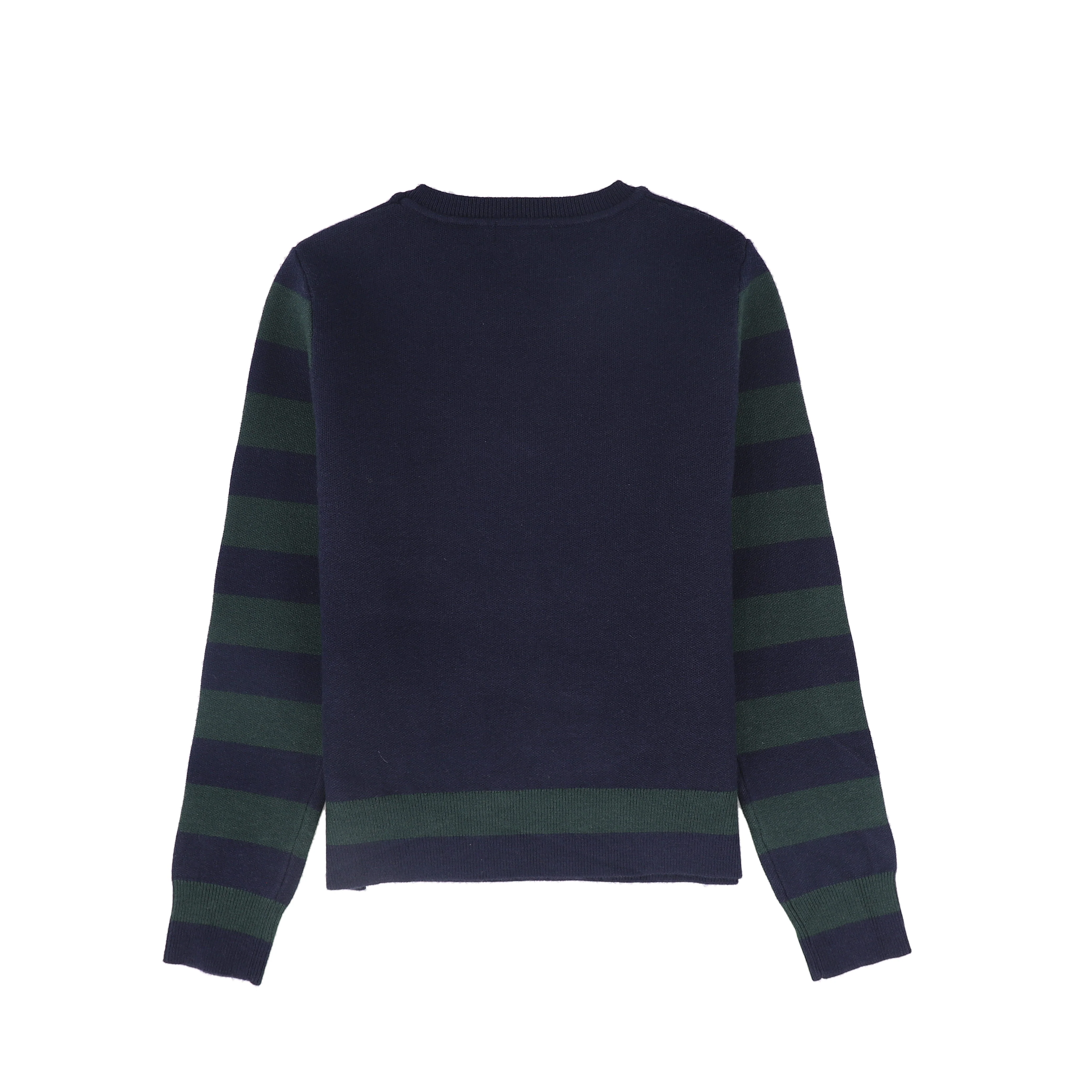 BAMBOO NAVY/GREEN STRIPE CREST SWEATER [FINAL SALE] - Image 2