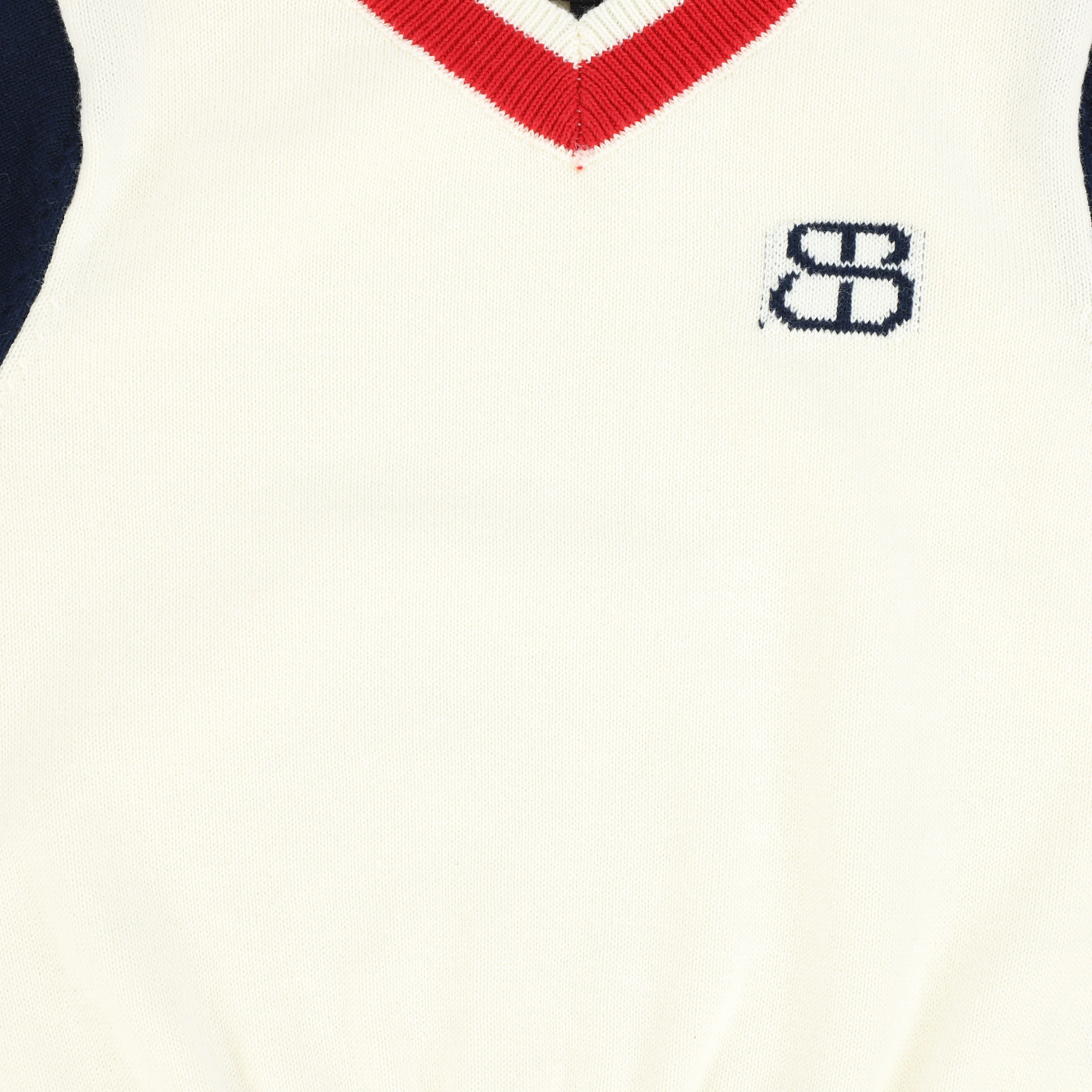 BAMBOO NAVY/WHITE COLORBLOCK EMBLEM SWEATER [FINAL SALE] - Image 3