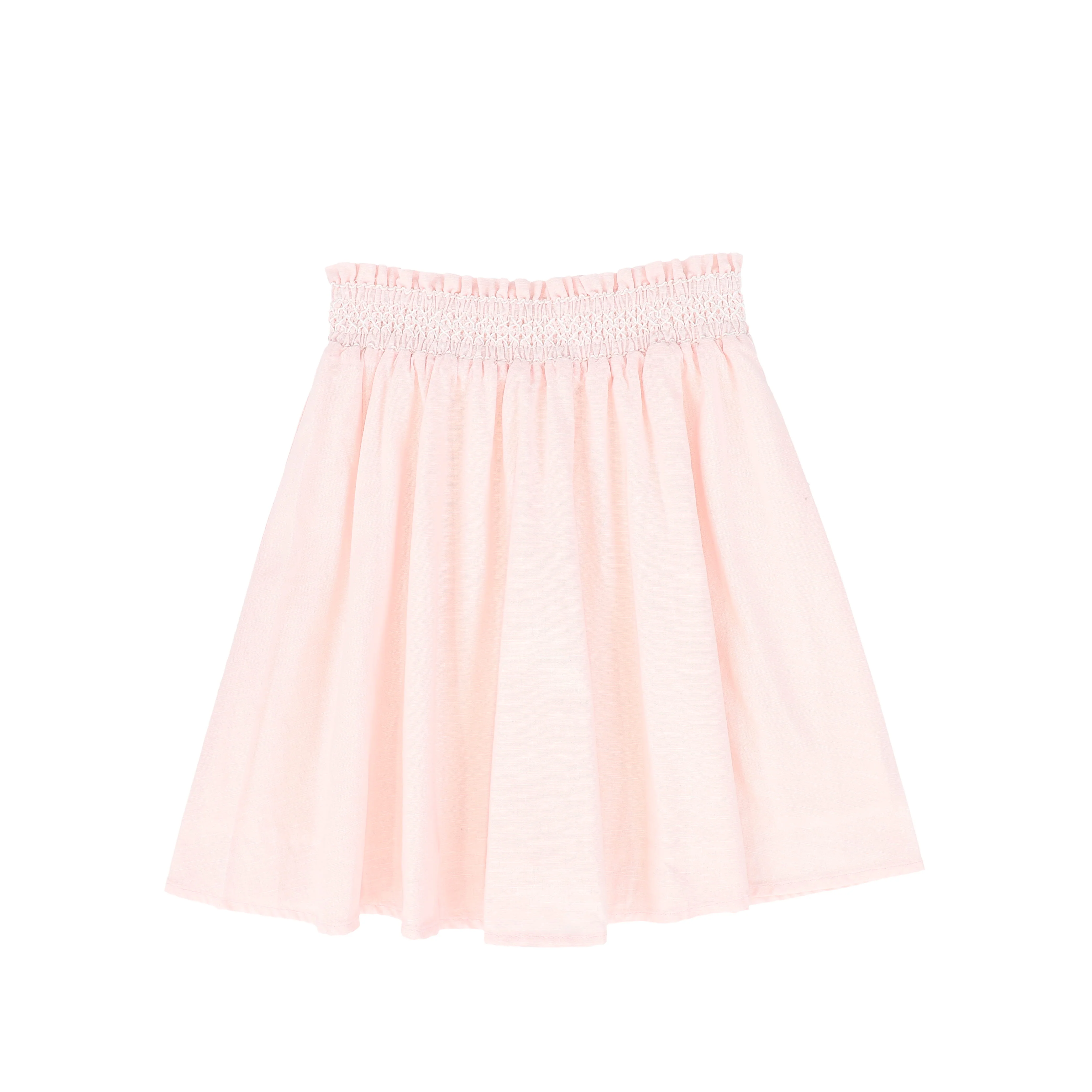 BAMBOO PINK SMOCKED FLAIR SKIRT [FINAL SALE] - Image 2