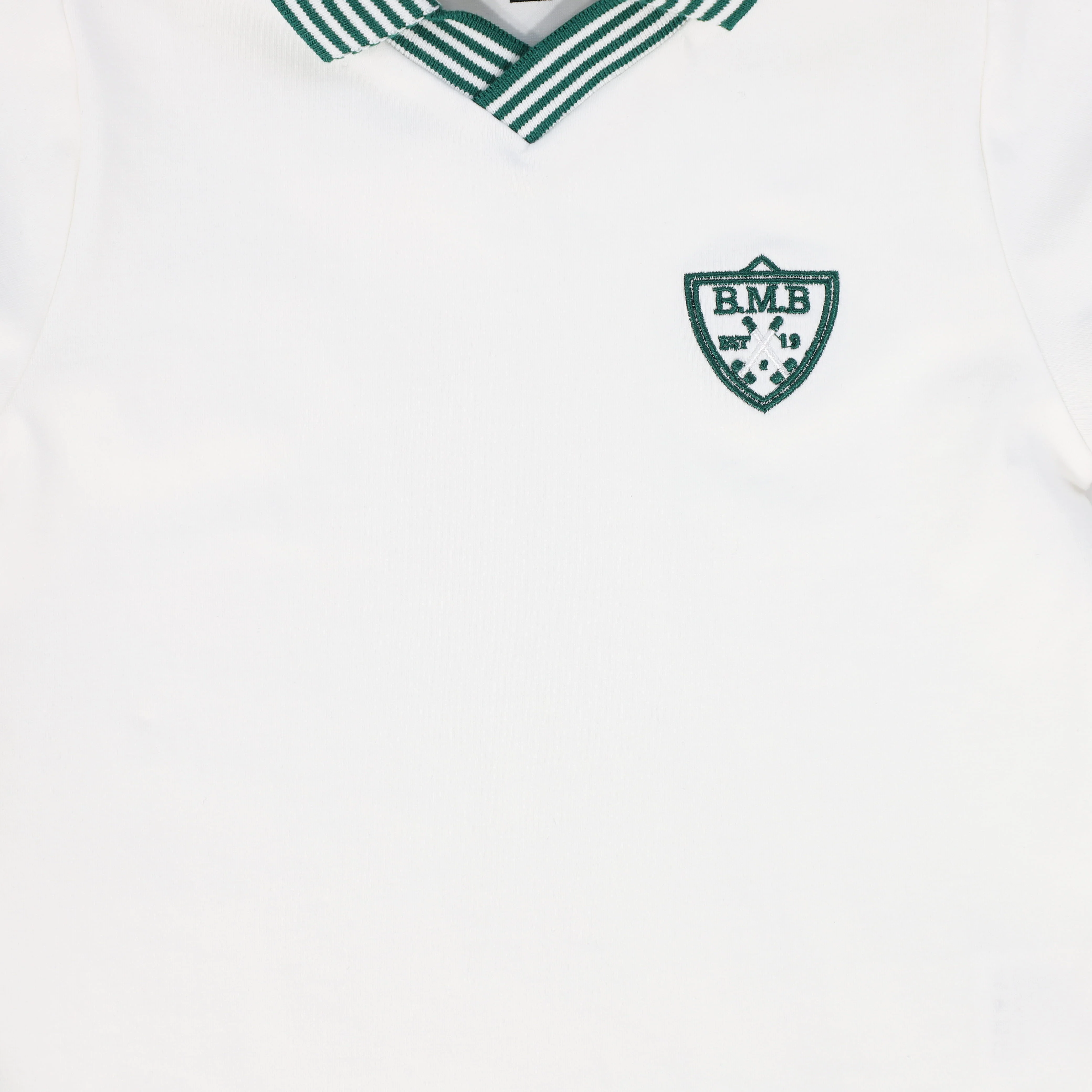 BAMBOO WHITE EMBLEM TRIM POLO [FINAL SALE] - Image 3
