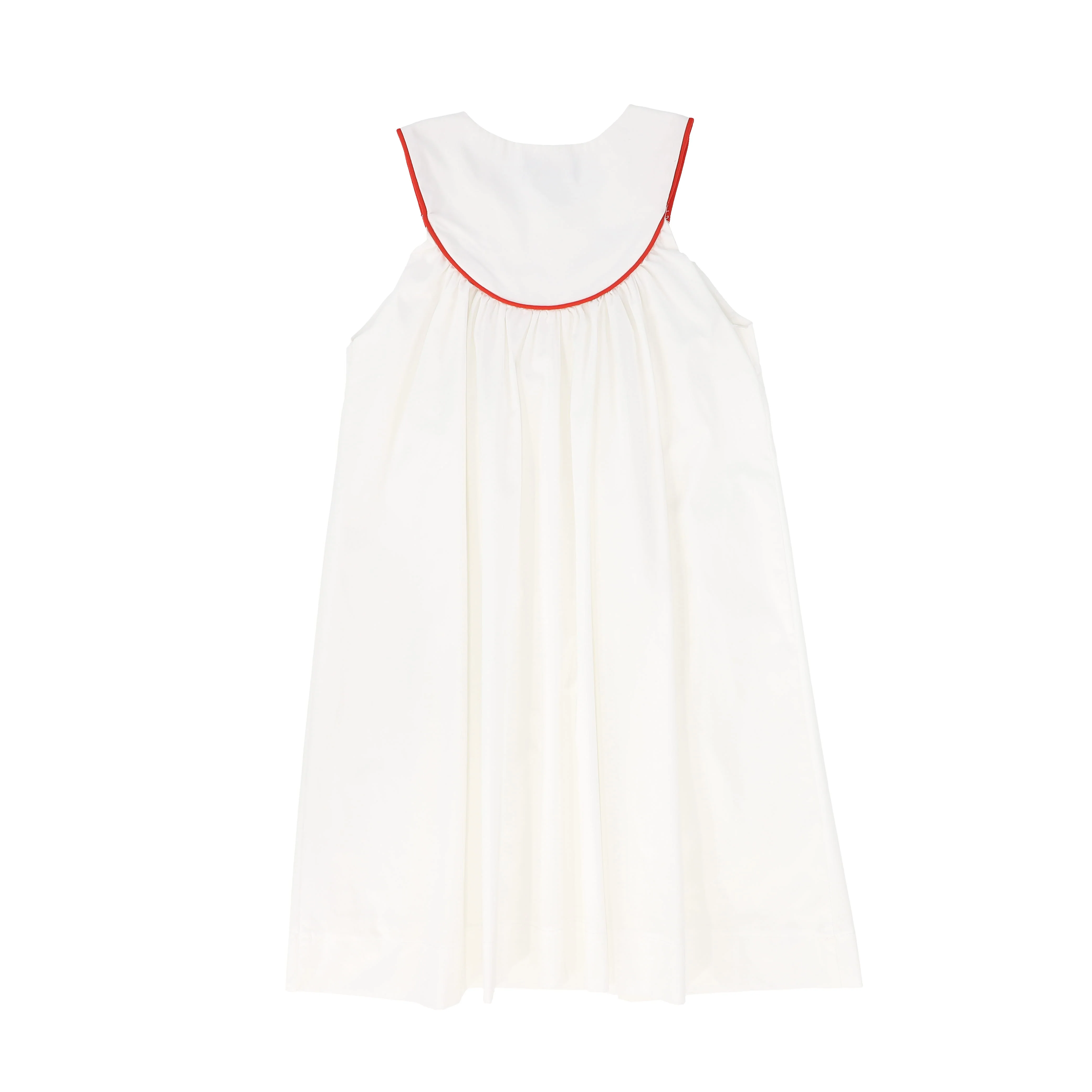 BAMBOO WHITE EMBROIDERED PIPED TRIM JUMPER [FINAL SALE] - Image 2