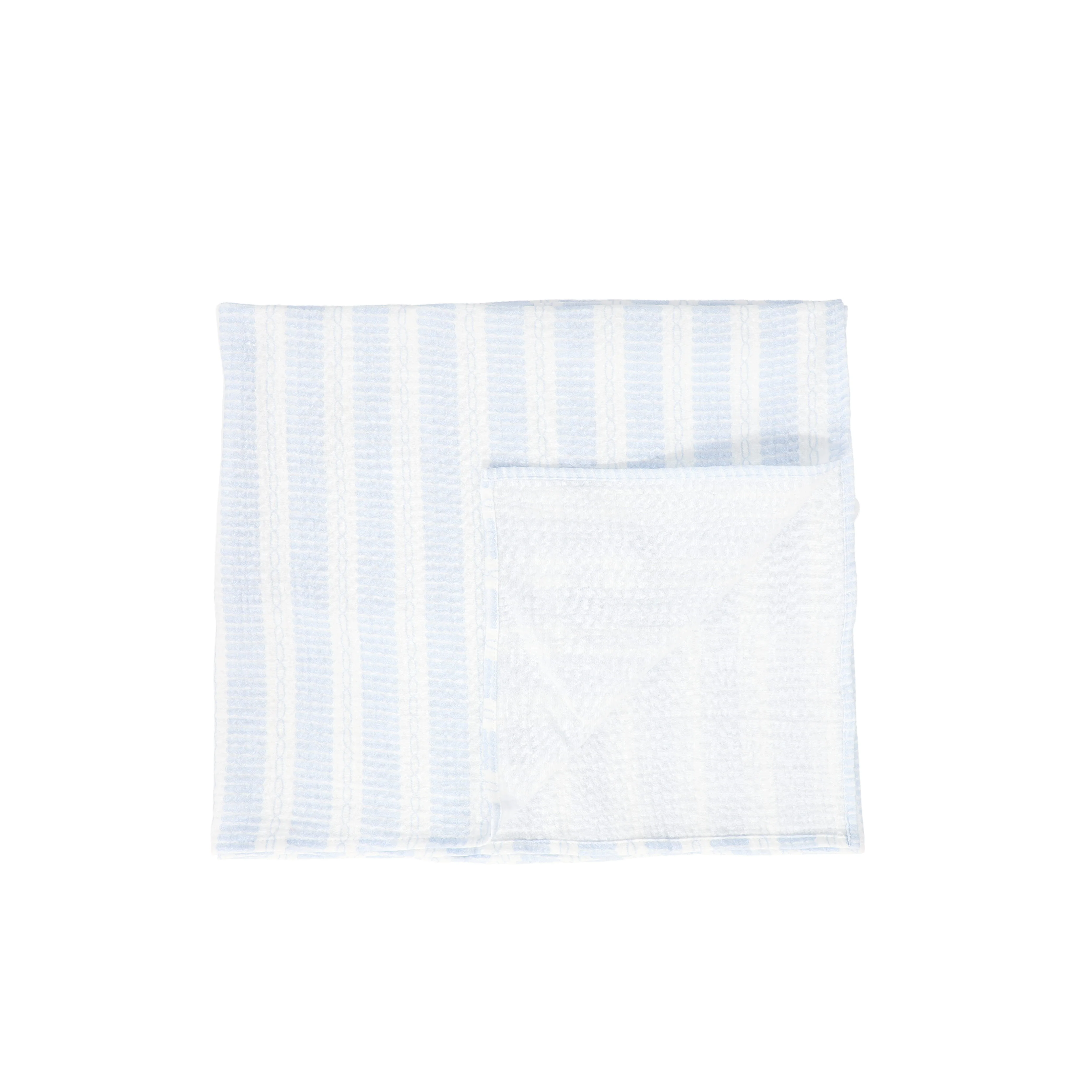 BEBE JOLEE BLUE PATTERN MUSLIN BLANKET - Image 2