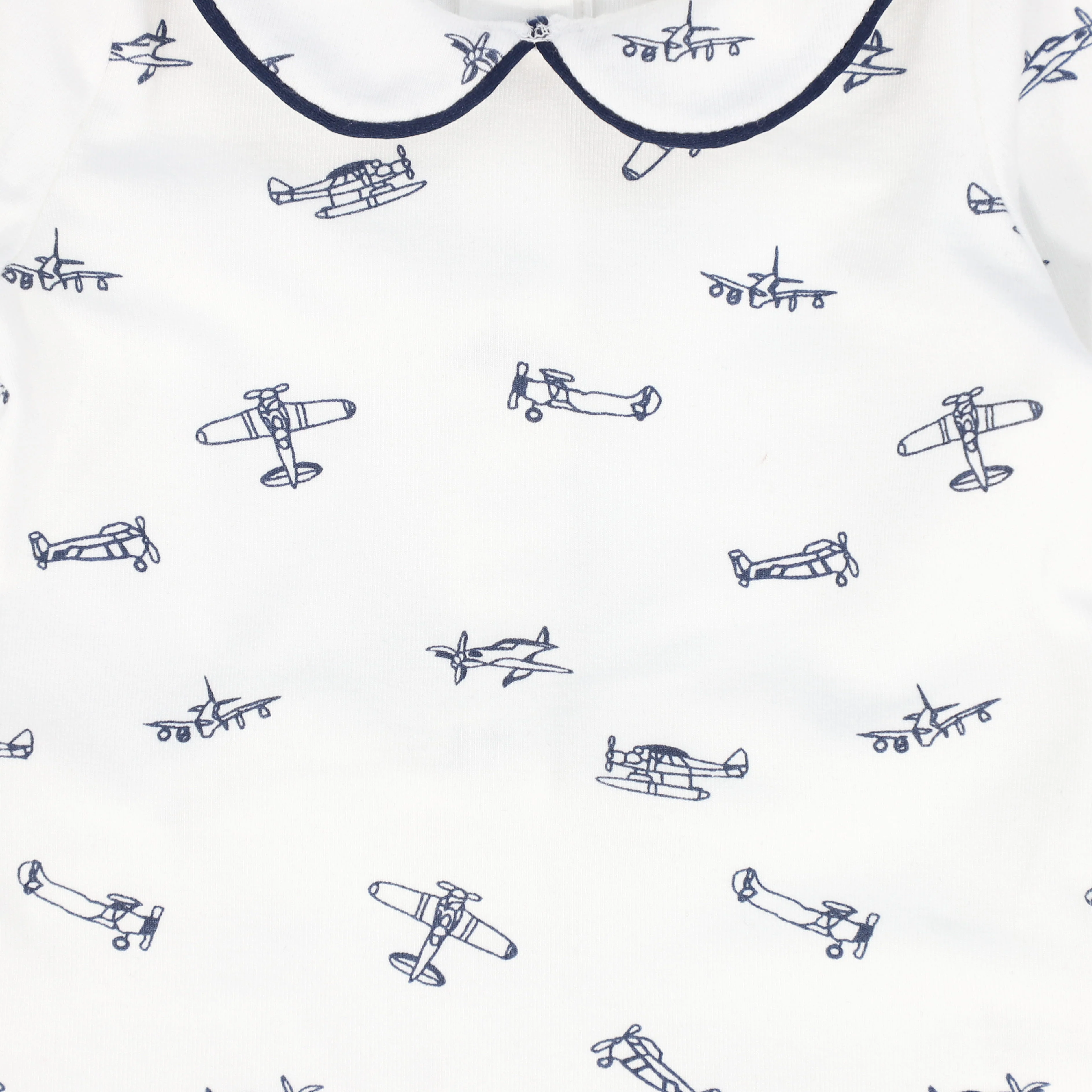 BEBE JOLEE NAVY PIPED PRINTED FOOTIE - Image 2
