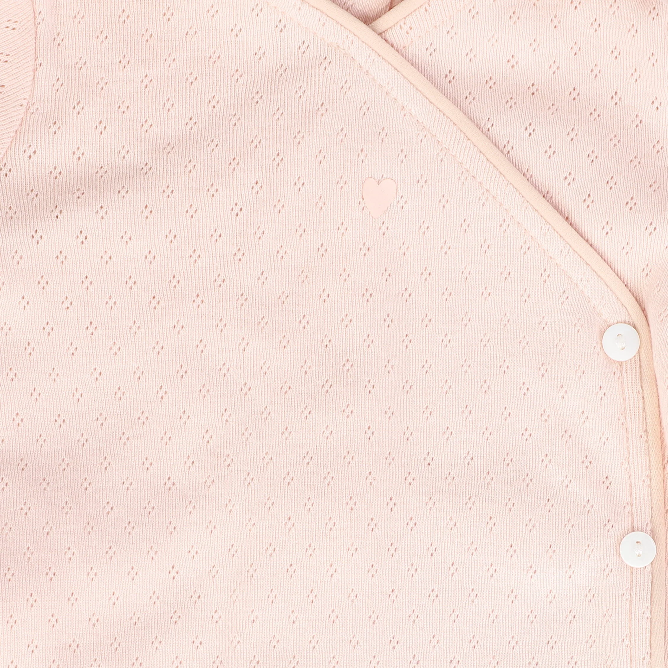 BEBE JOLEE PINK POINTELLE PIPED WRAP FOOTIE [FINAL SALE] - Image 2