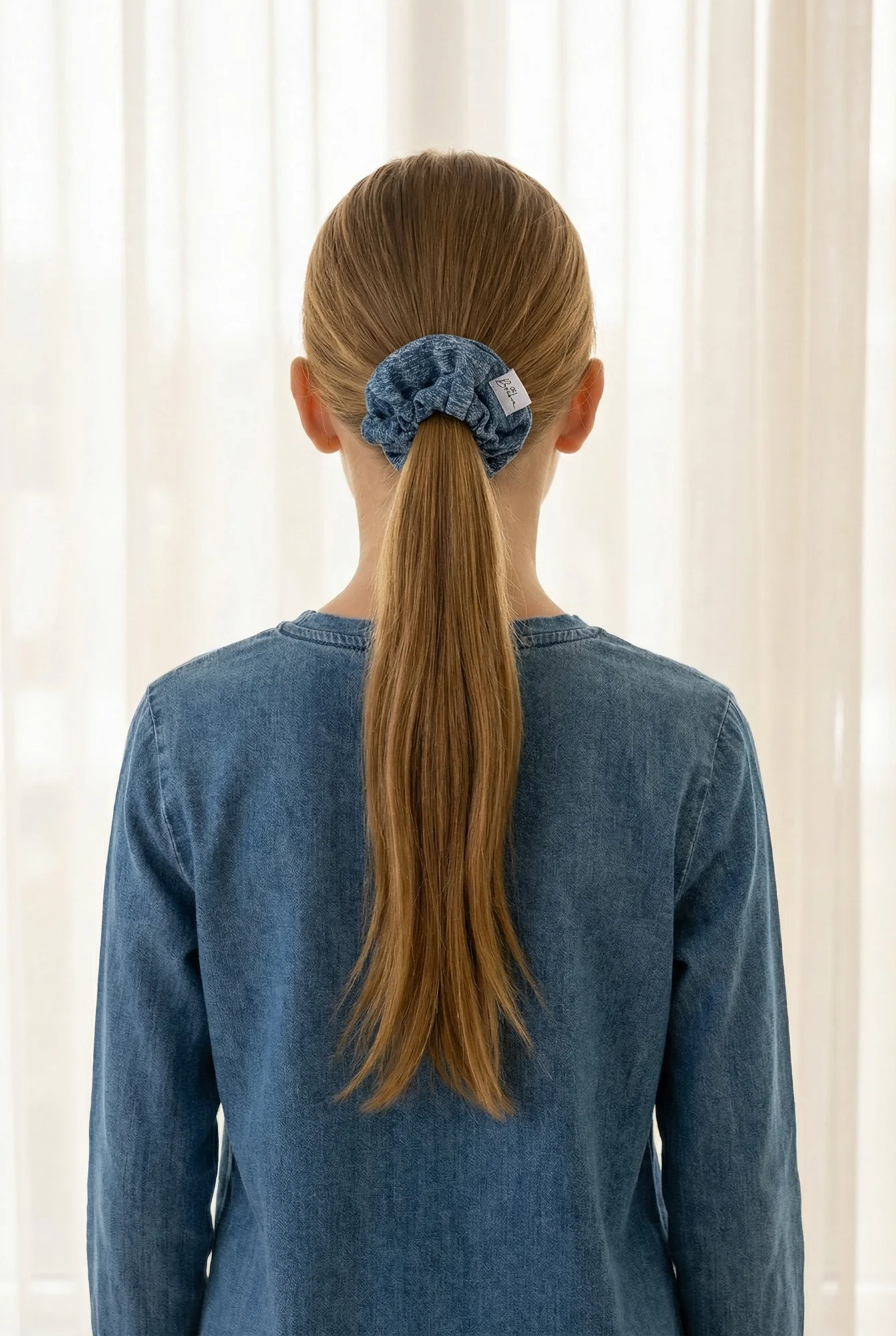 BOWBON BLUE DENIM SCRUNCHIE [FINAL SALE] - Image 2