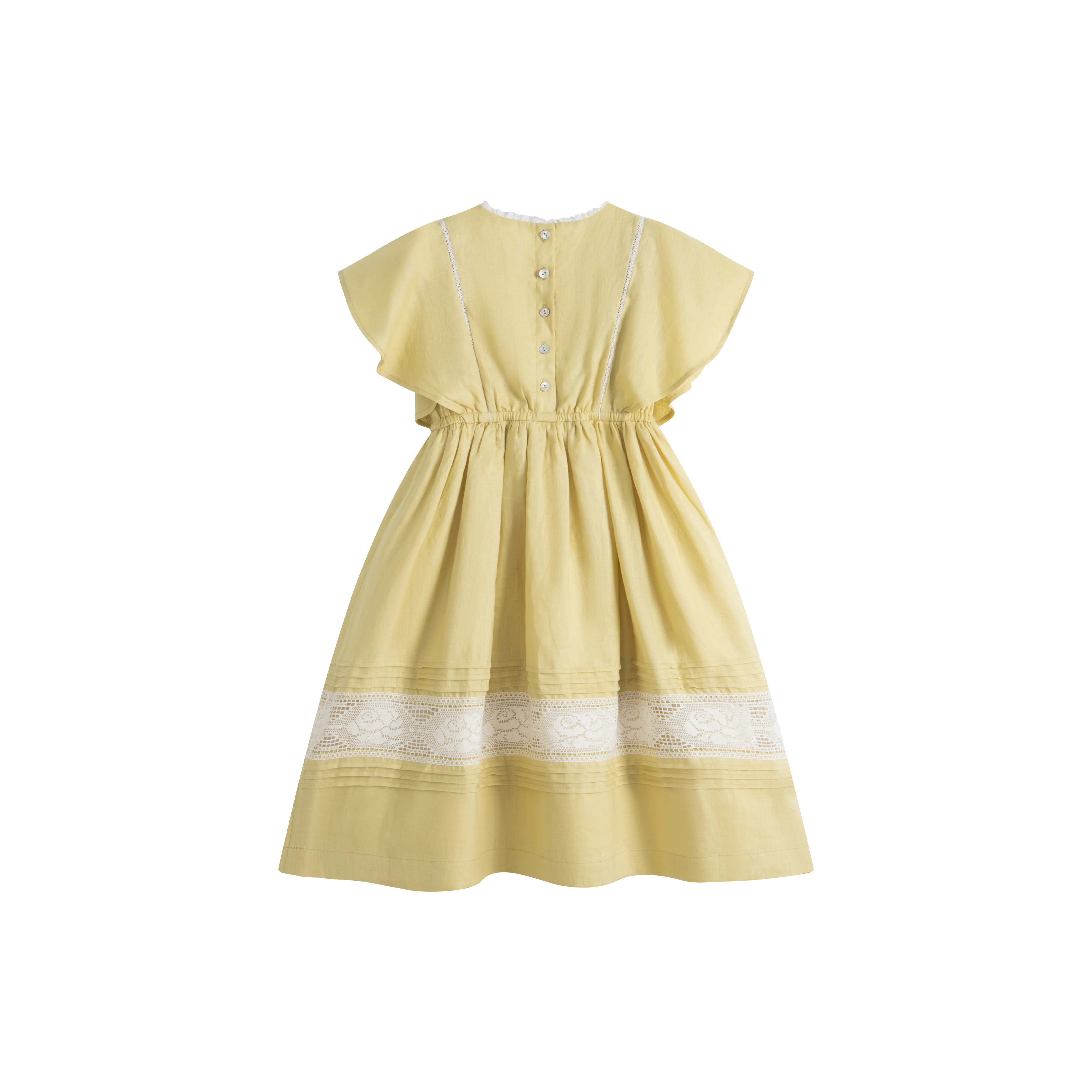 CERA UNA VOLTA YELLOW/WHITE EMBROIDERED LINEN JUMPER [FINAL SALE] - Image 2