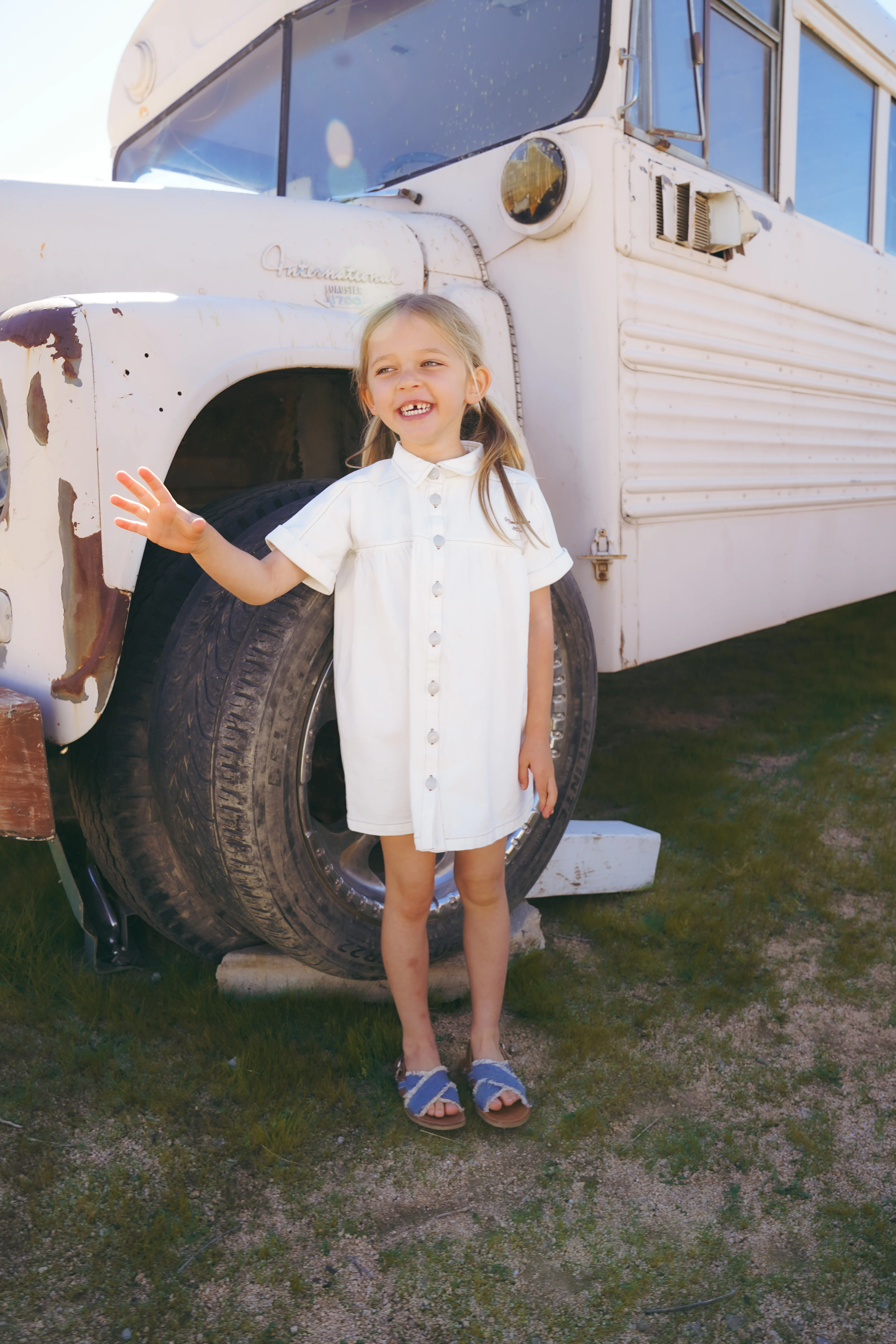 COCO BLANC WHITE DENIM SS SHIRT DRESS [FINAL SALE] - Image 3